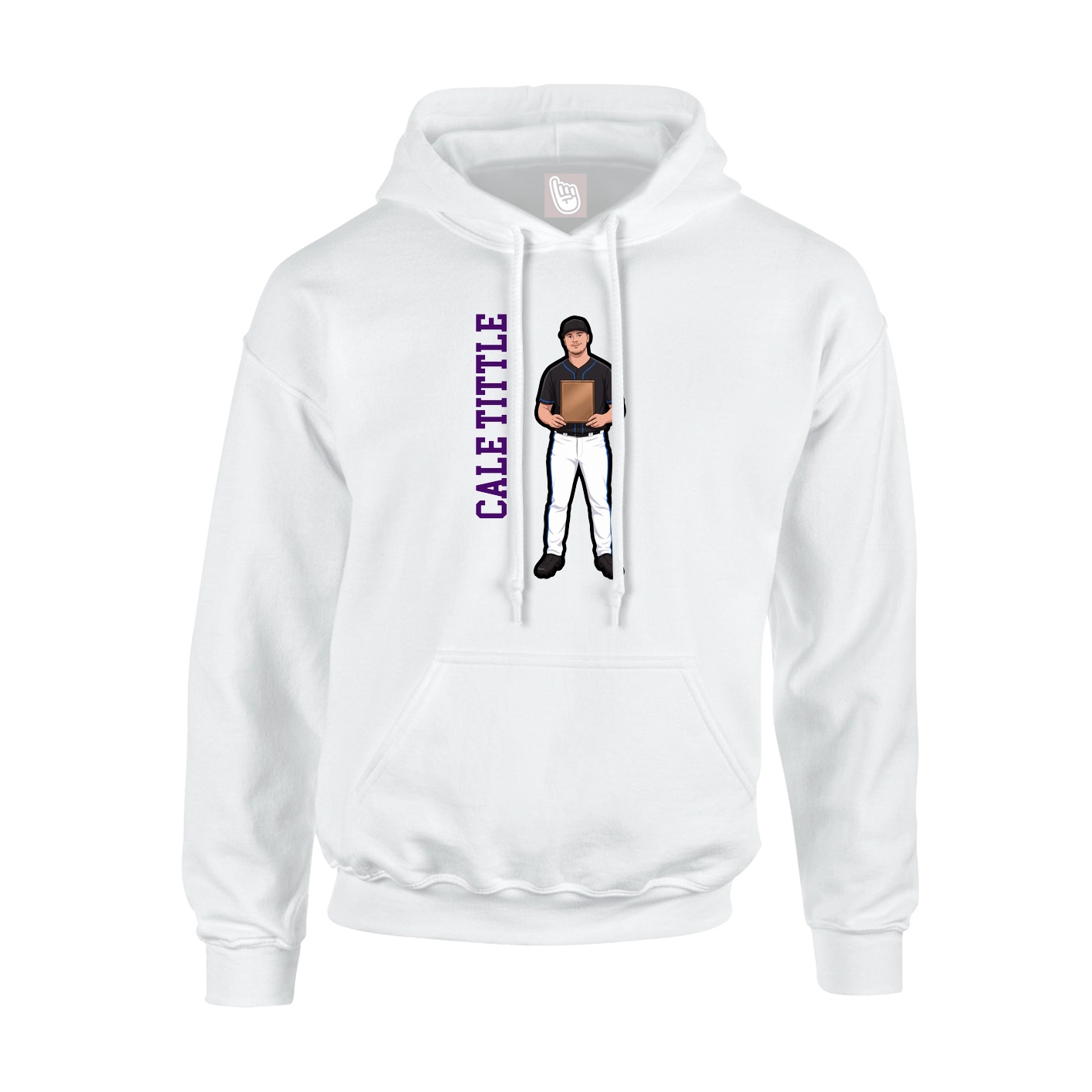Youth Hoodie — Name Vertical in White