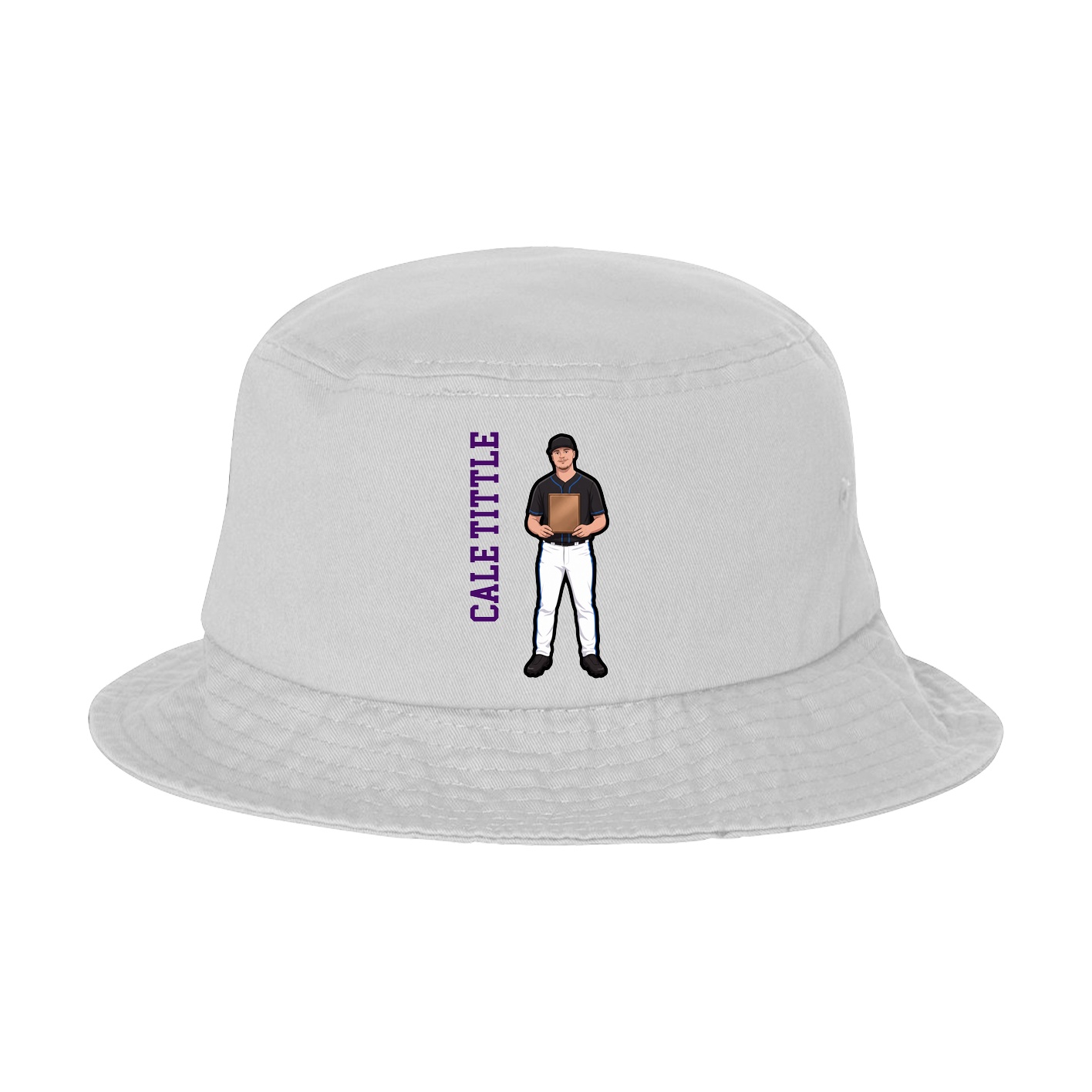 Bucket Cap — Name Vertical in White