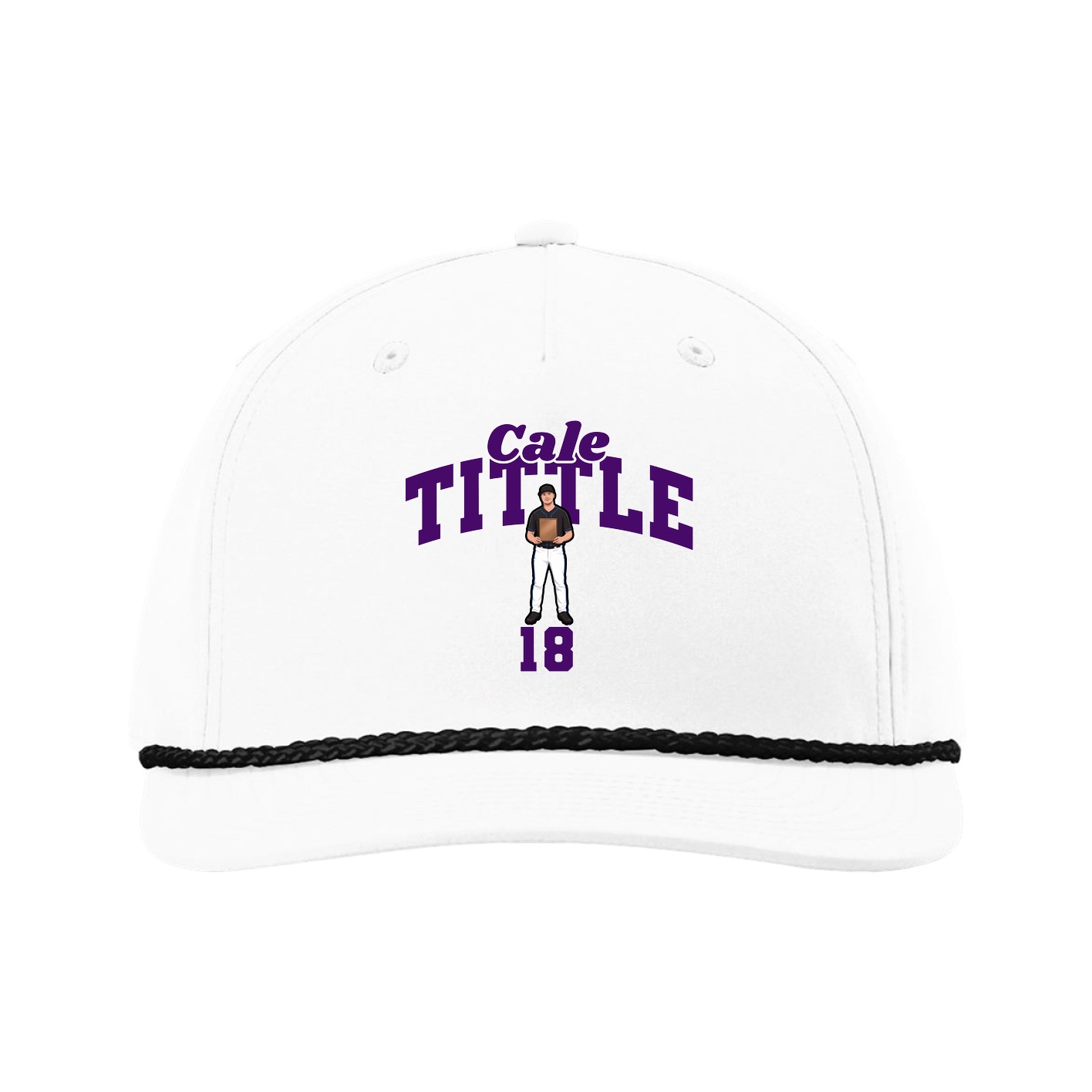 Five-Panel Classic Rope Cap — Signature Arch in White