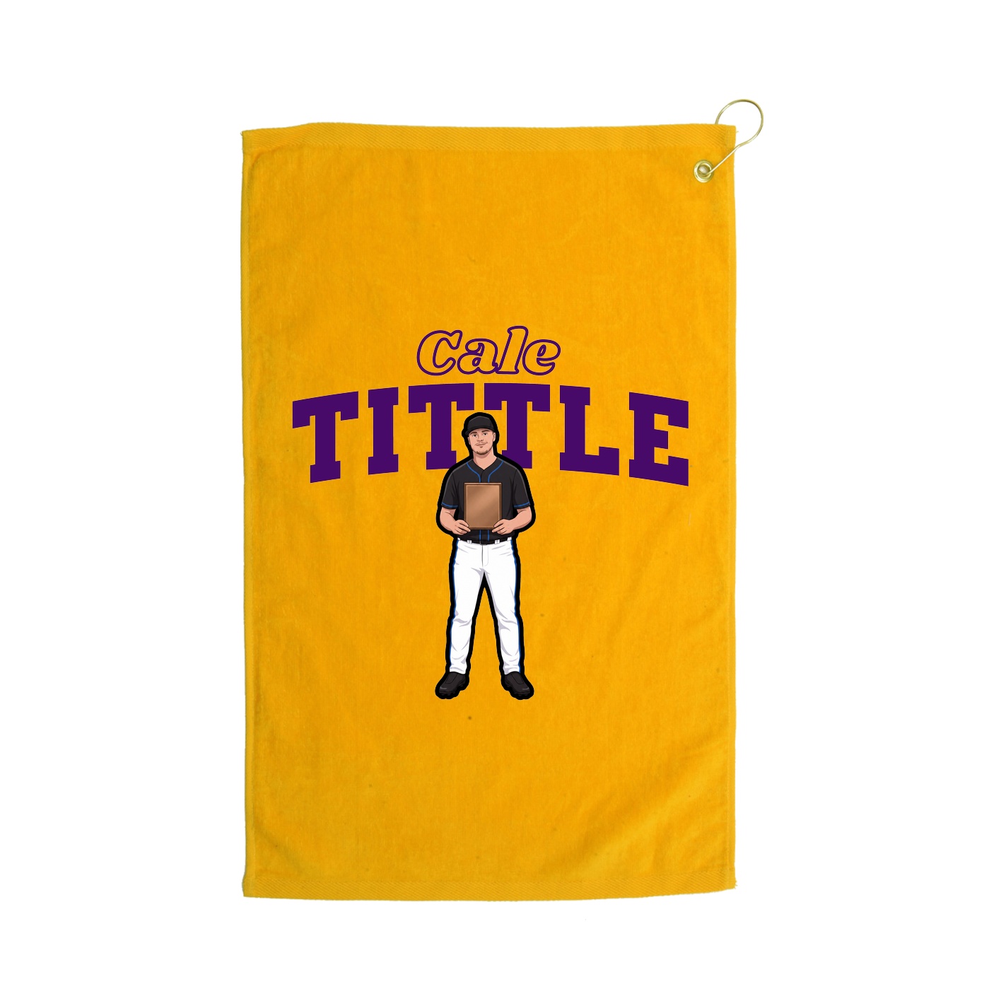 Golf Towel — Name Arch in Gold