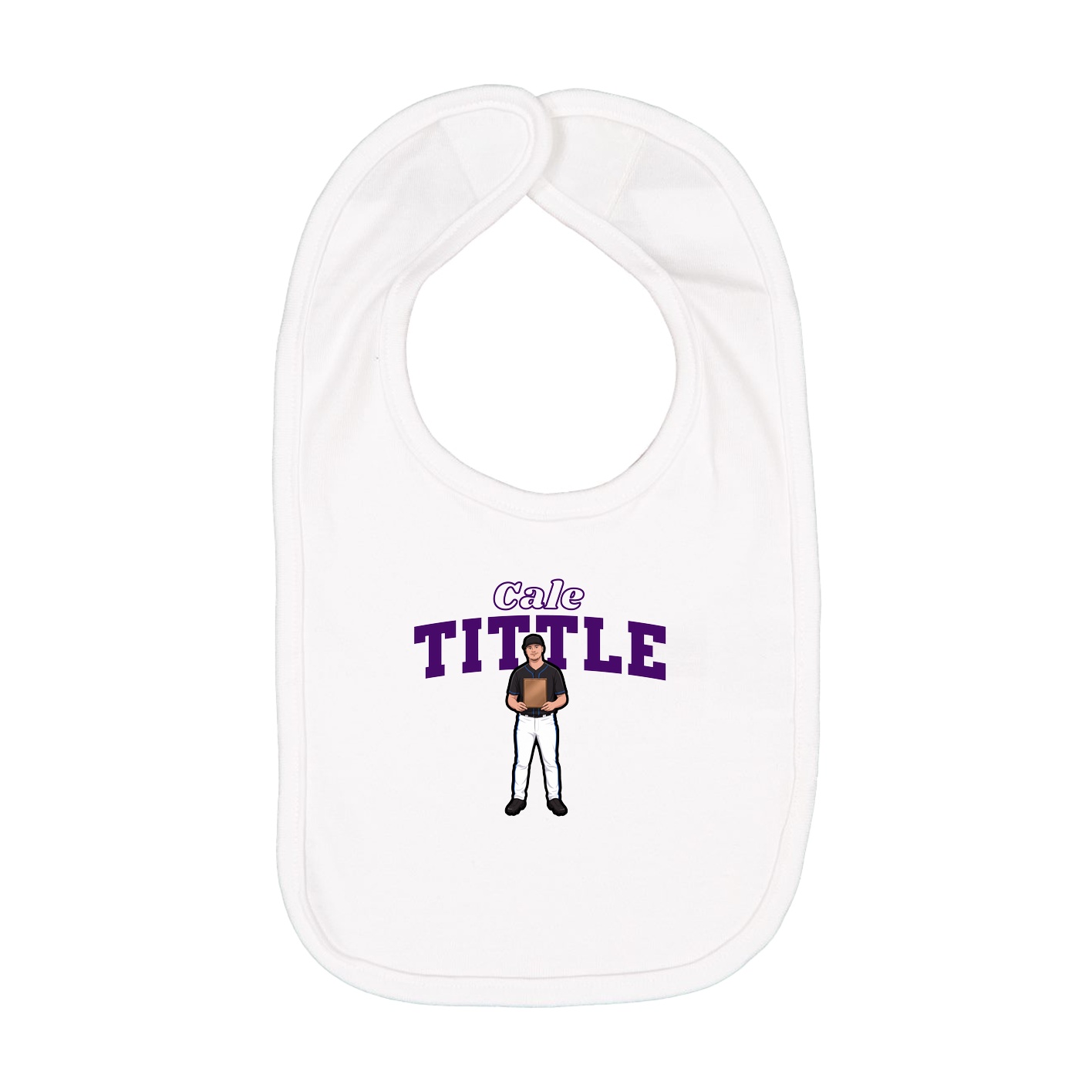 Infant Bib — Name Arch in White