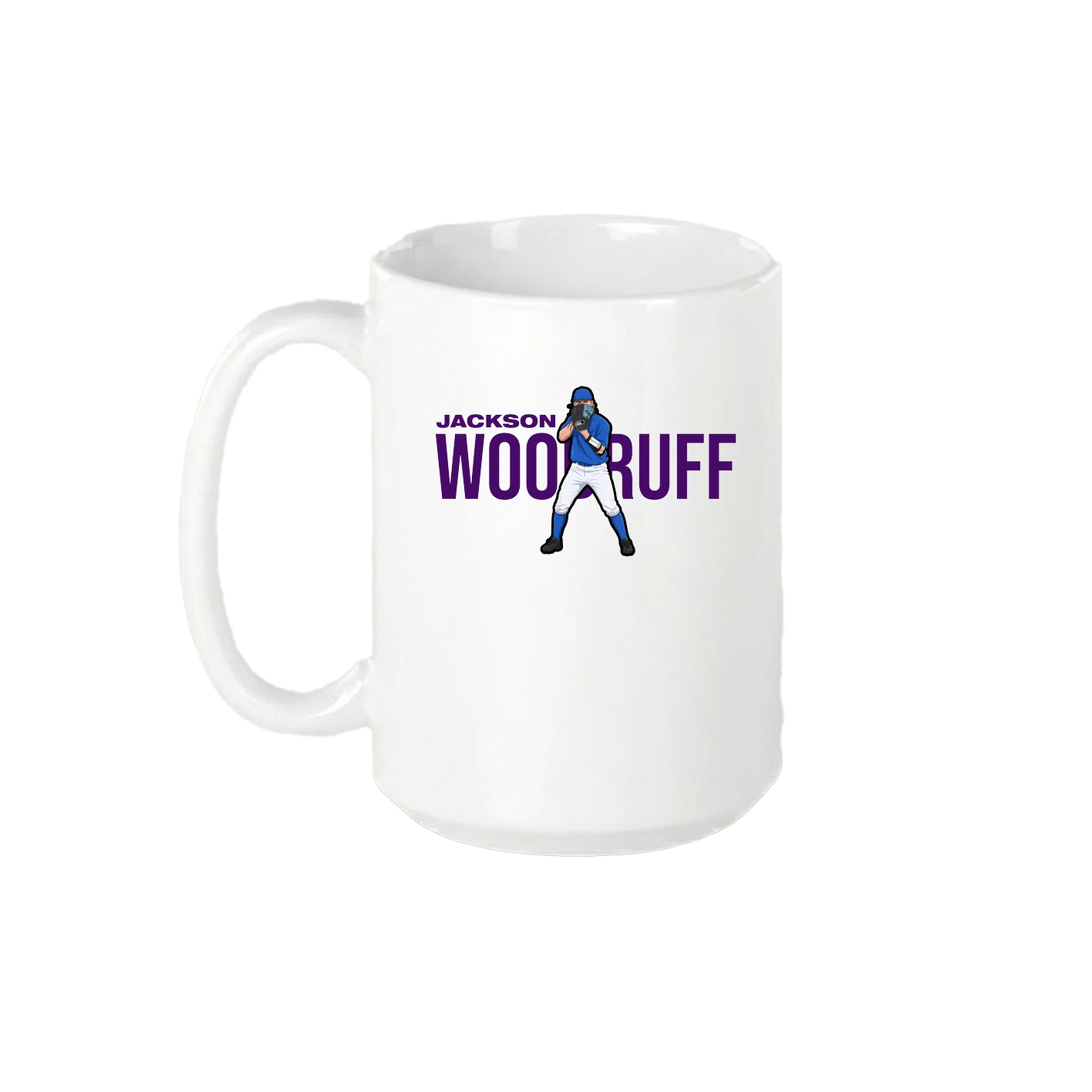 15oz Coffee Mug — Player Name in White