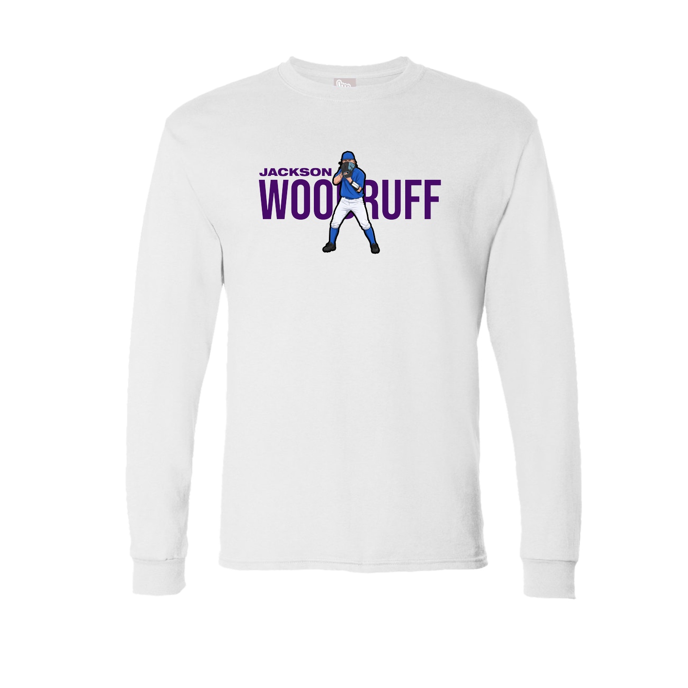 Long Sleeve Tee — Player Name in White
