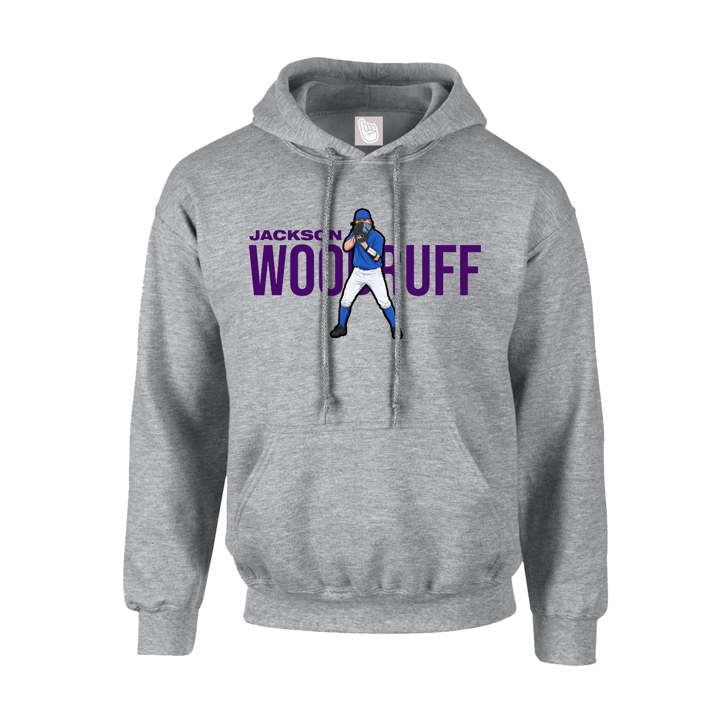 Youth Hoodie — Player Name in Grey