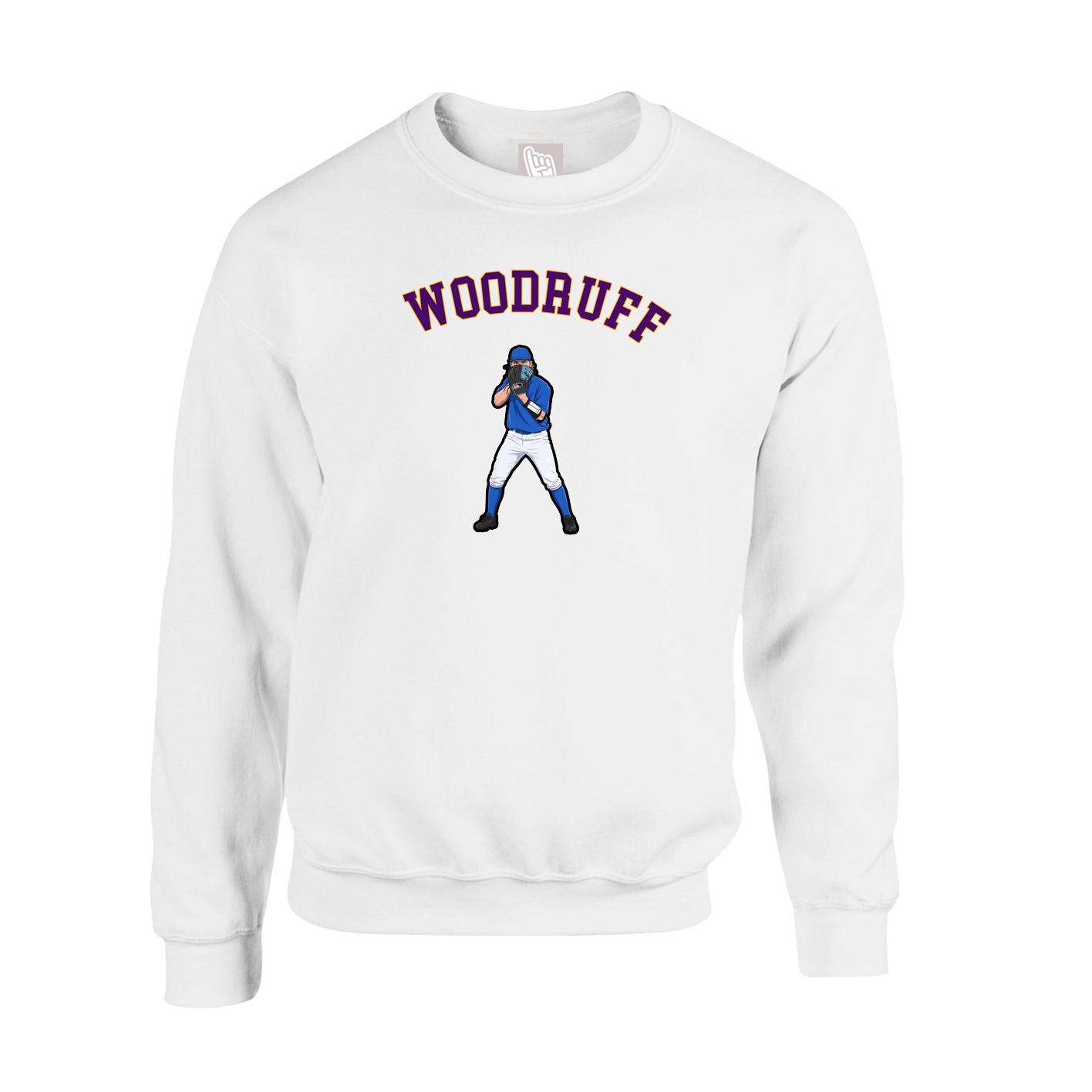 Fleece Crew — Shirsey Arch in White