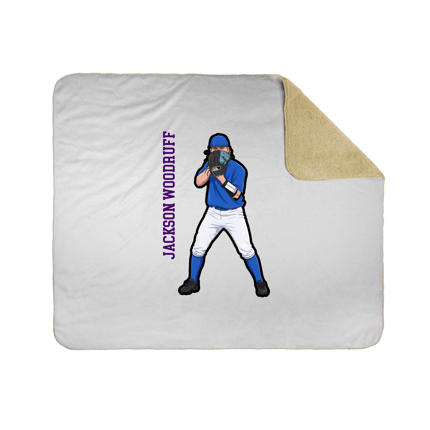 Throw Blanket — Name Vertical in White