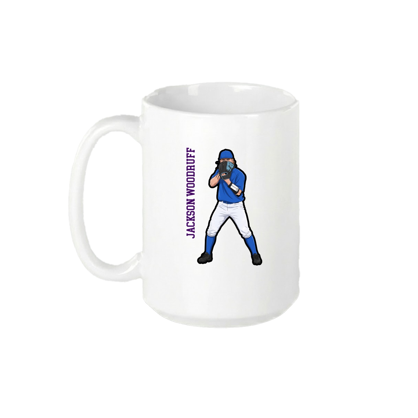 15oz Coffee Mug — Name Vertical in White