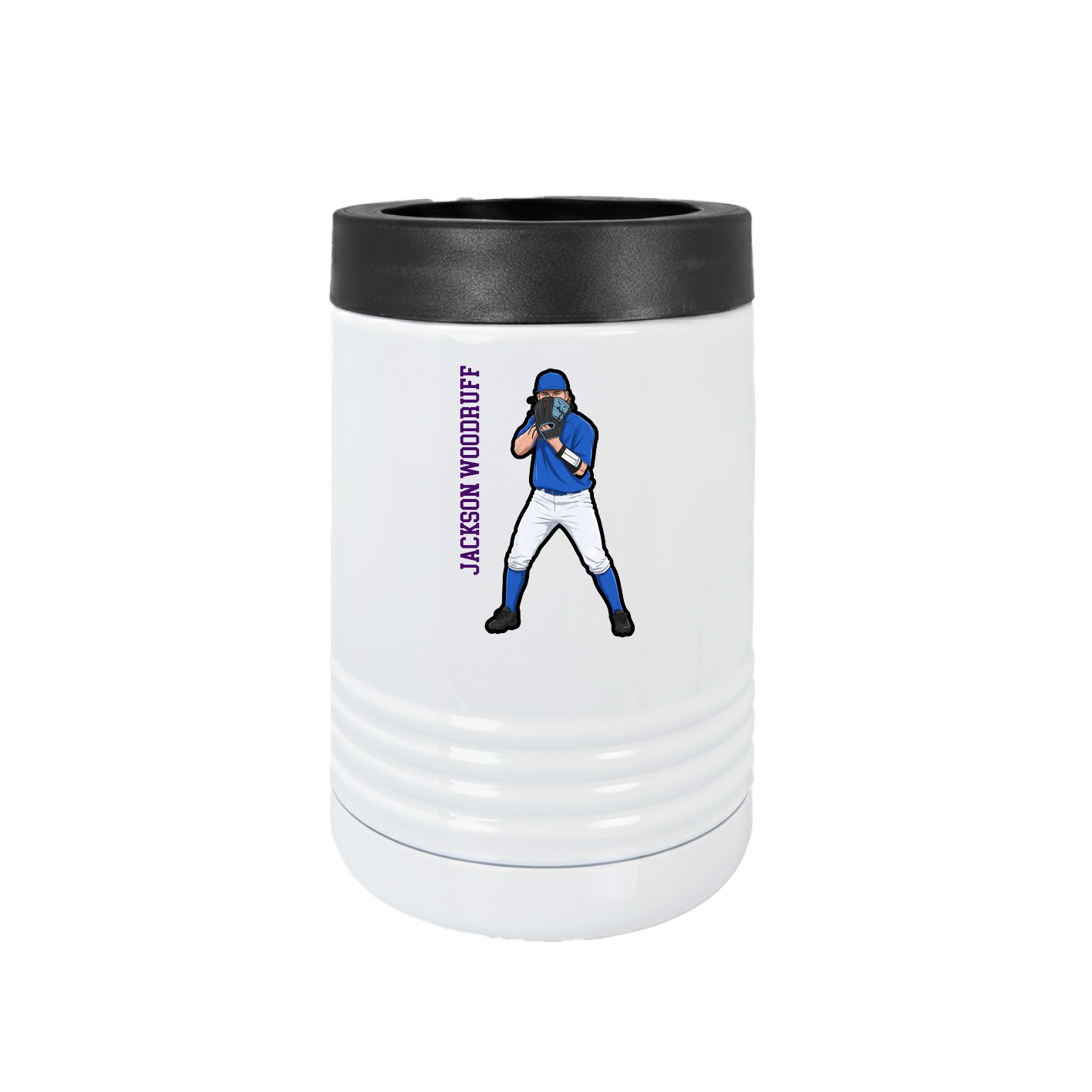 Beverage Holder — Name Vertical in White