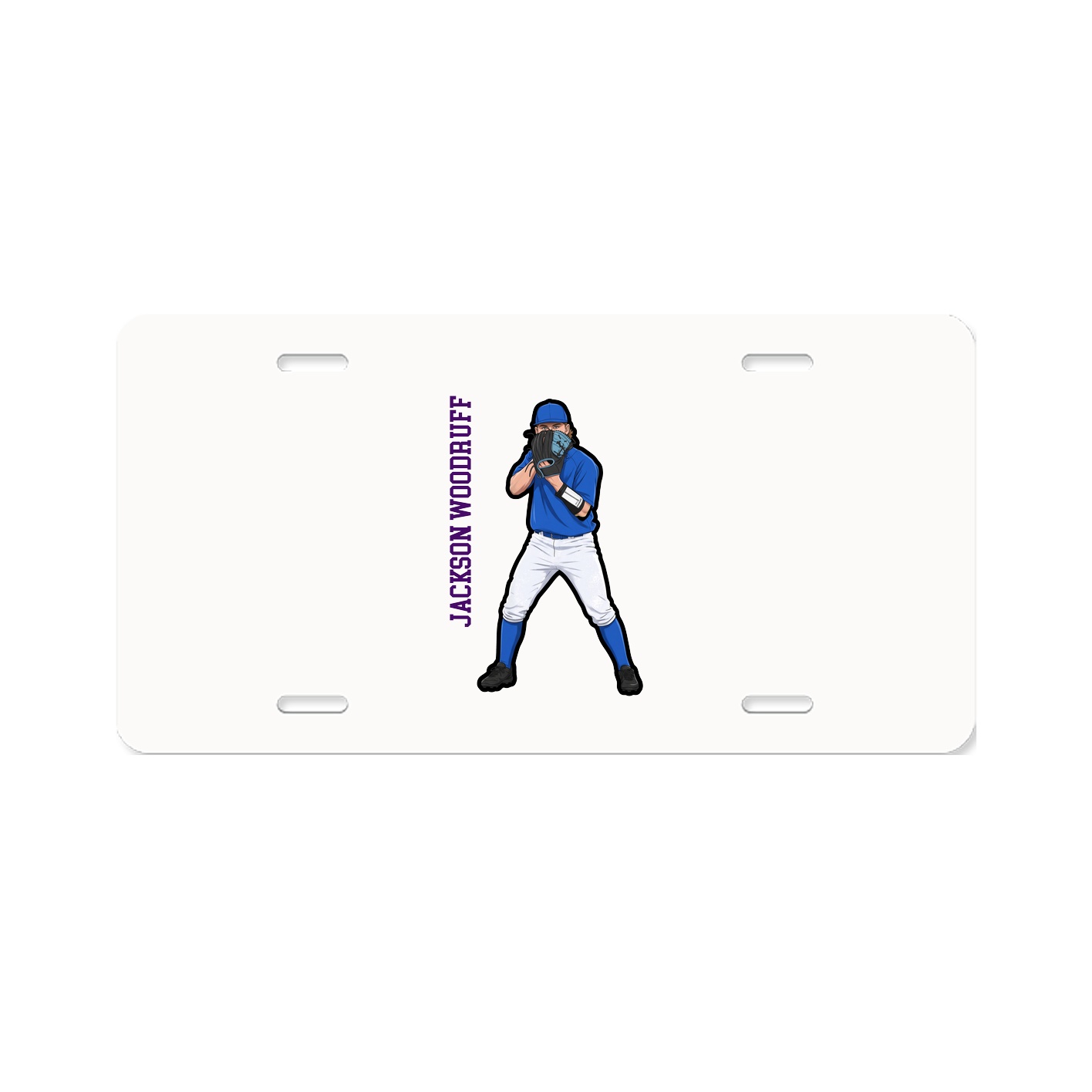 License Plate — Name Vertical in Classic