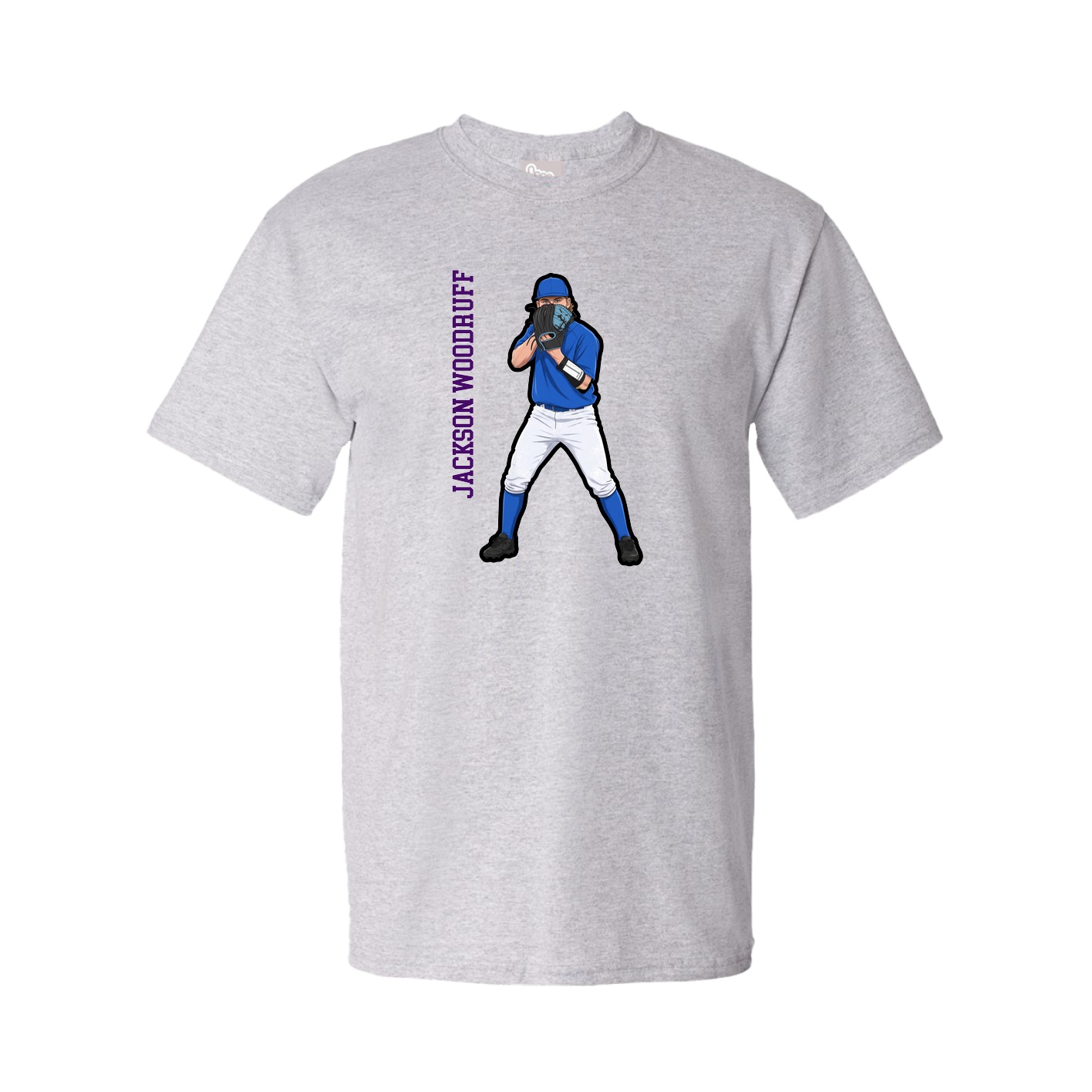Tee — Name Vertical in Grey