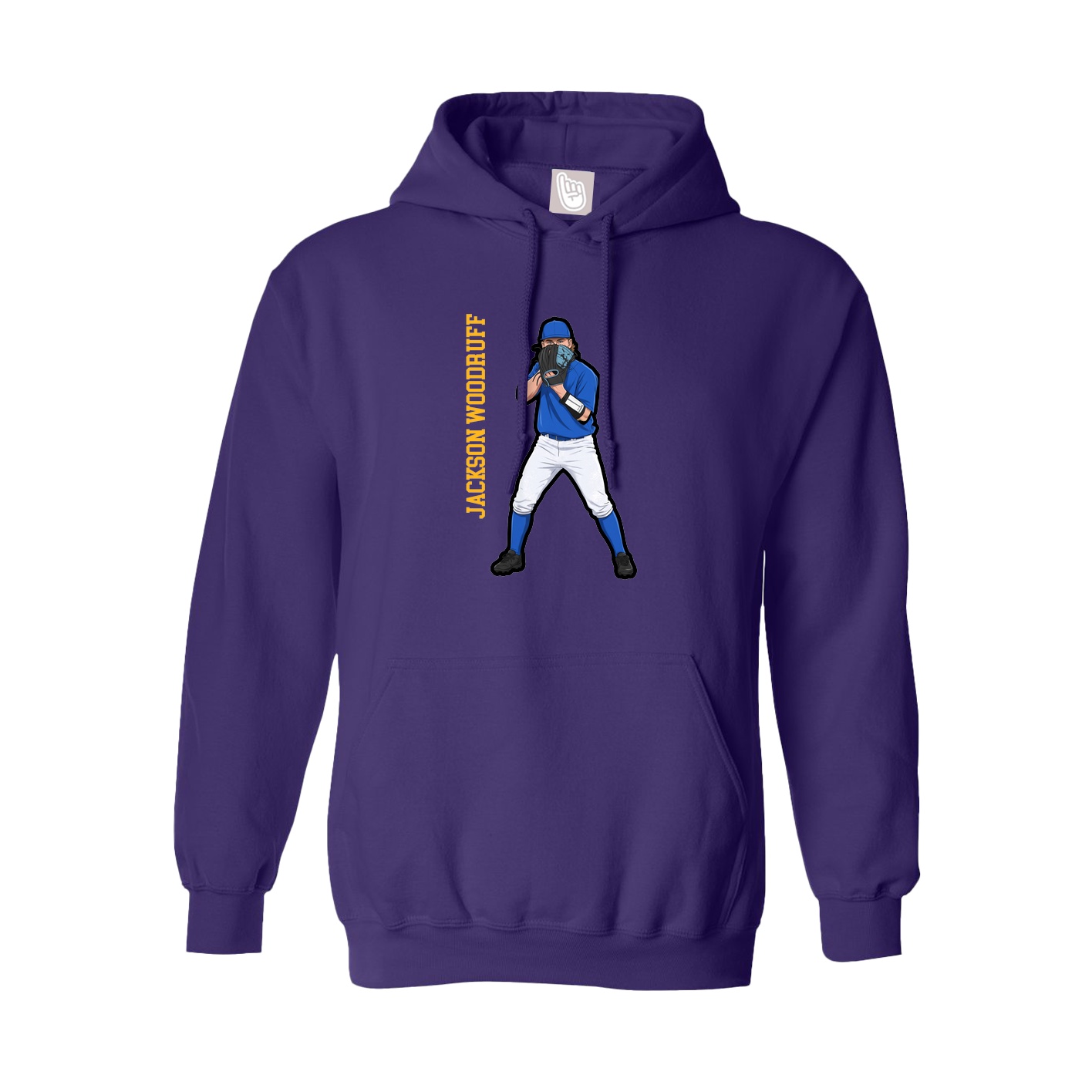 Hoodie — Name Vertical in Purple