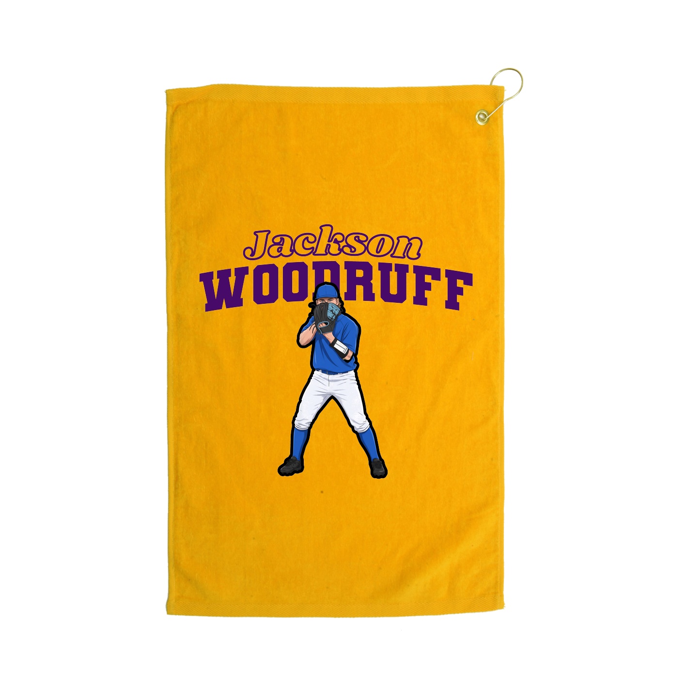 Golf Towel — Name Arch in Gold
