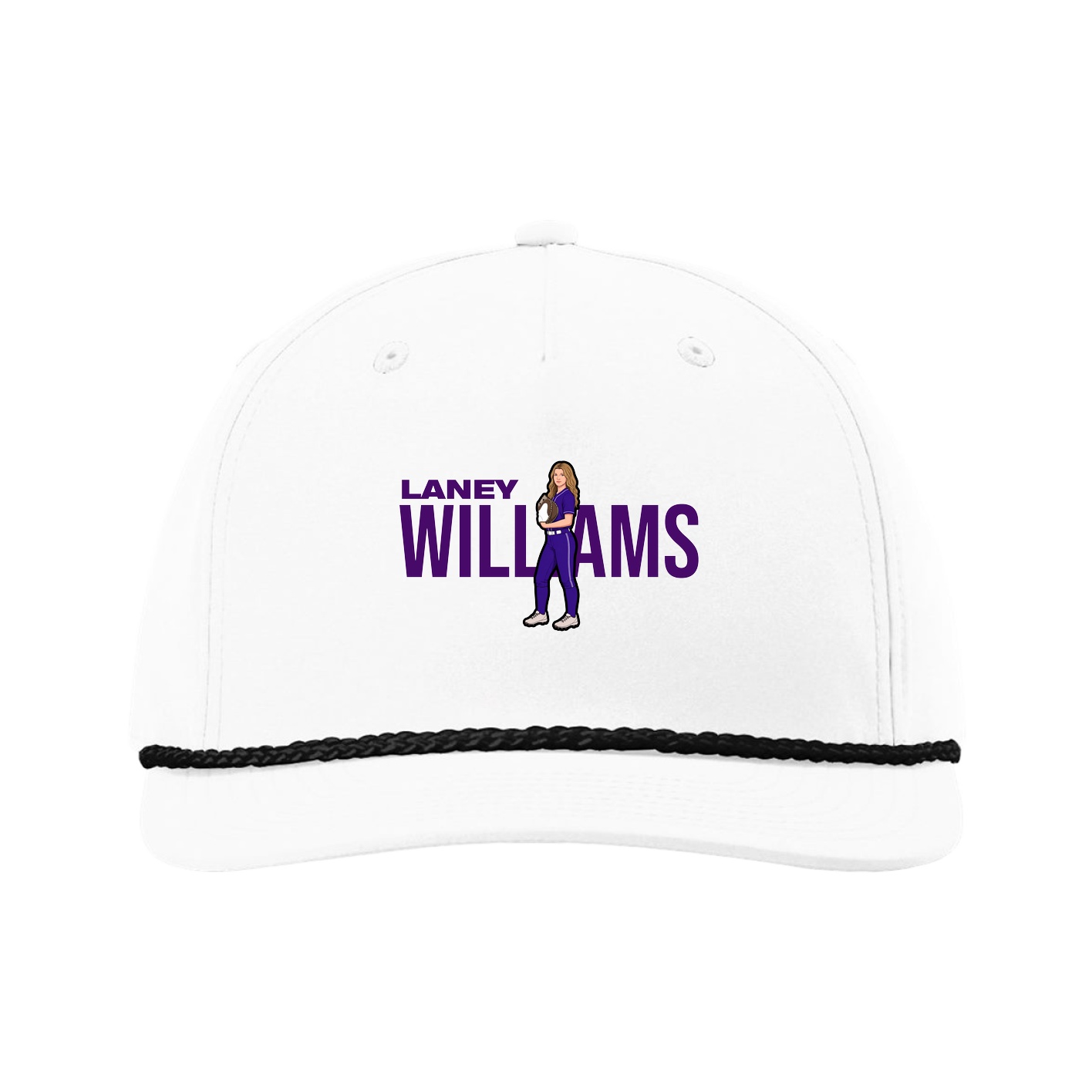 Five-Panel Classic Rope Cap — Player Name in White