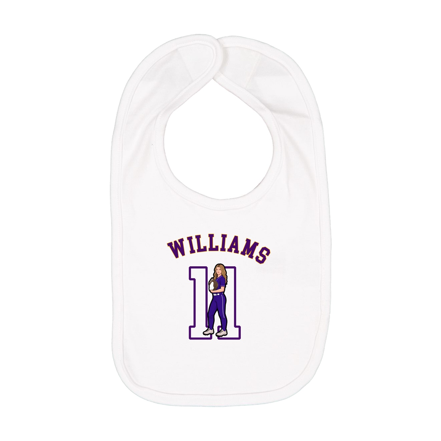 Infant Bib — Shirsey Arch in White
