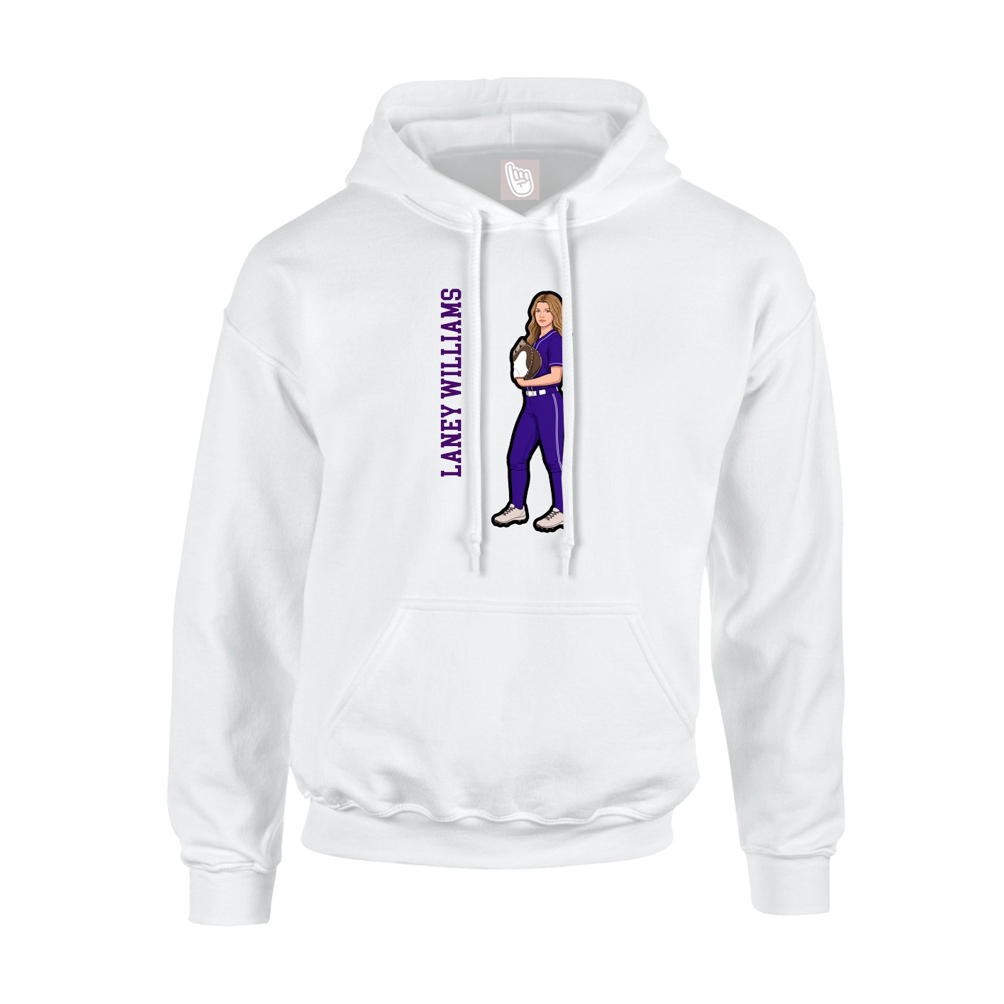 Youth Hoodie — Name Vertical in White