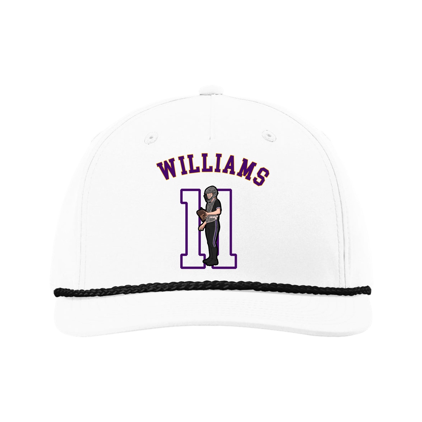 Five-Panel Classic Rope Cap — Shirsey Arch in White