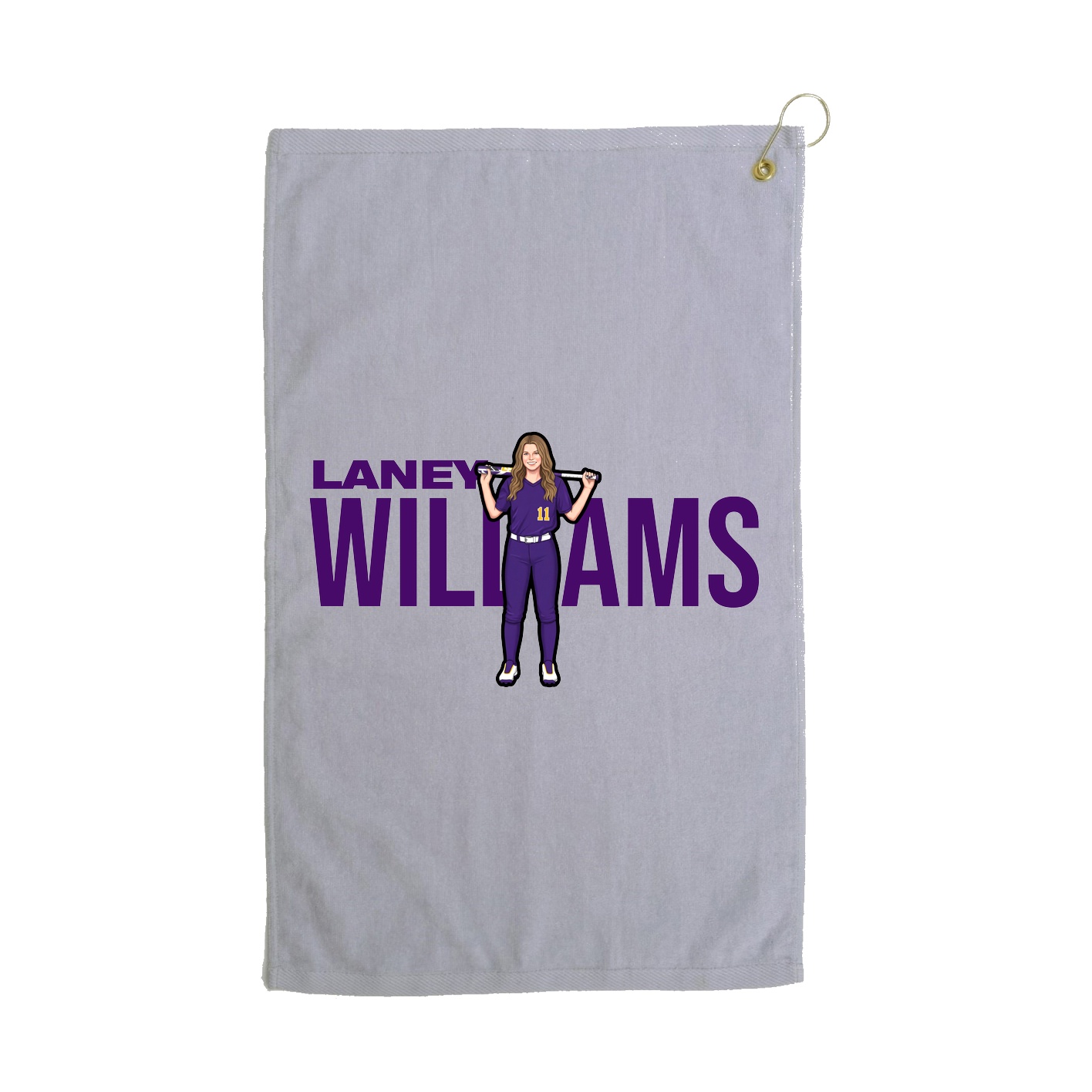 Golf Towel — Player Name in Grey