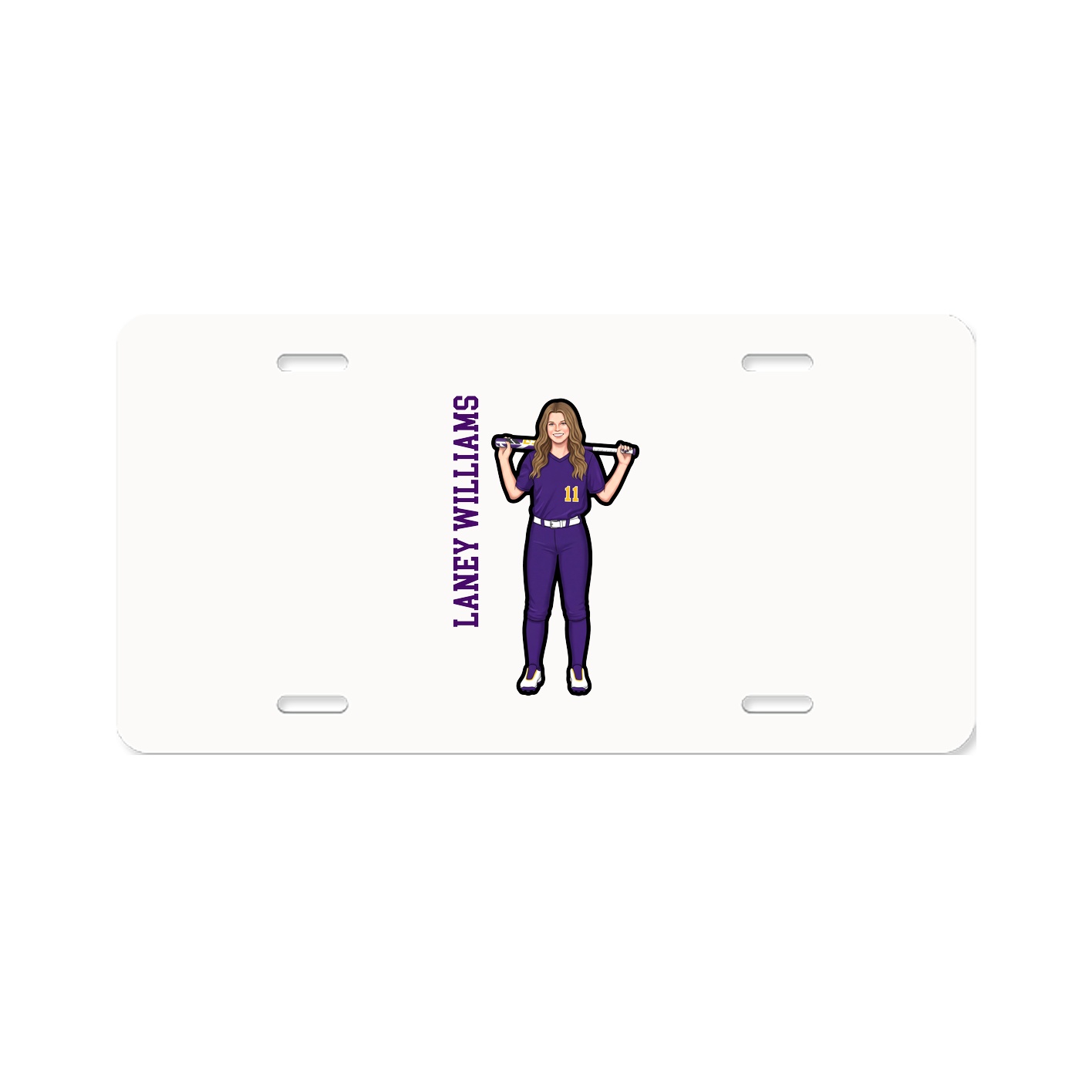 License Plate — Name Vertical in Classic