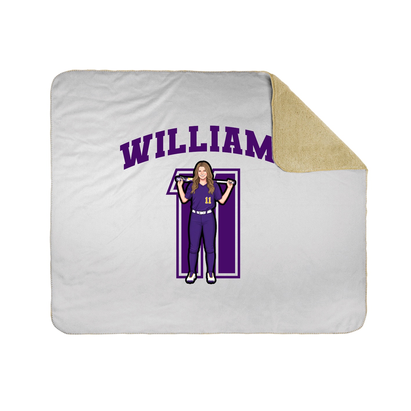 Throw Blanket — Number in White