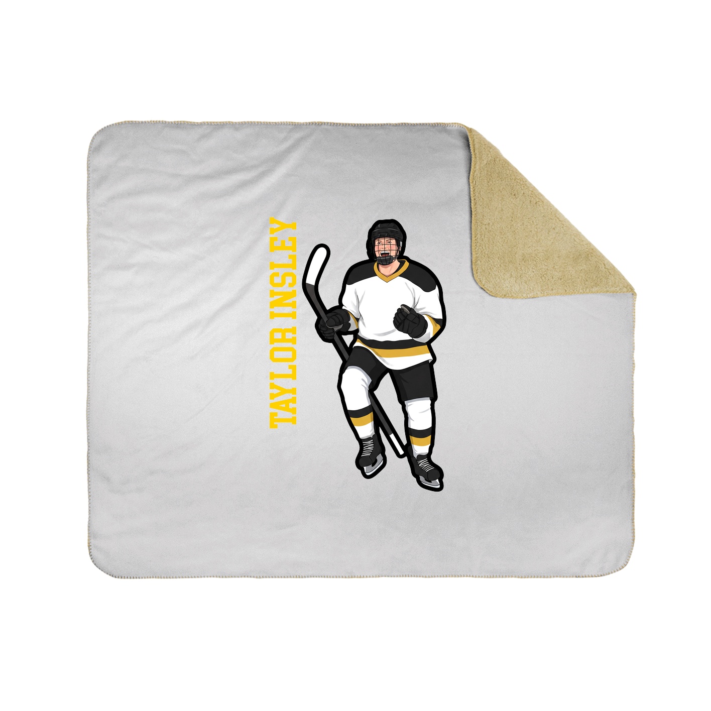 Throw Blanket — Name Vertical in White