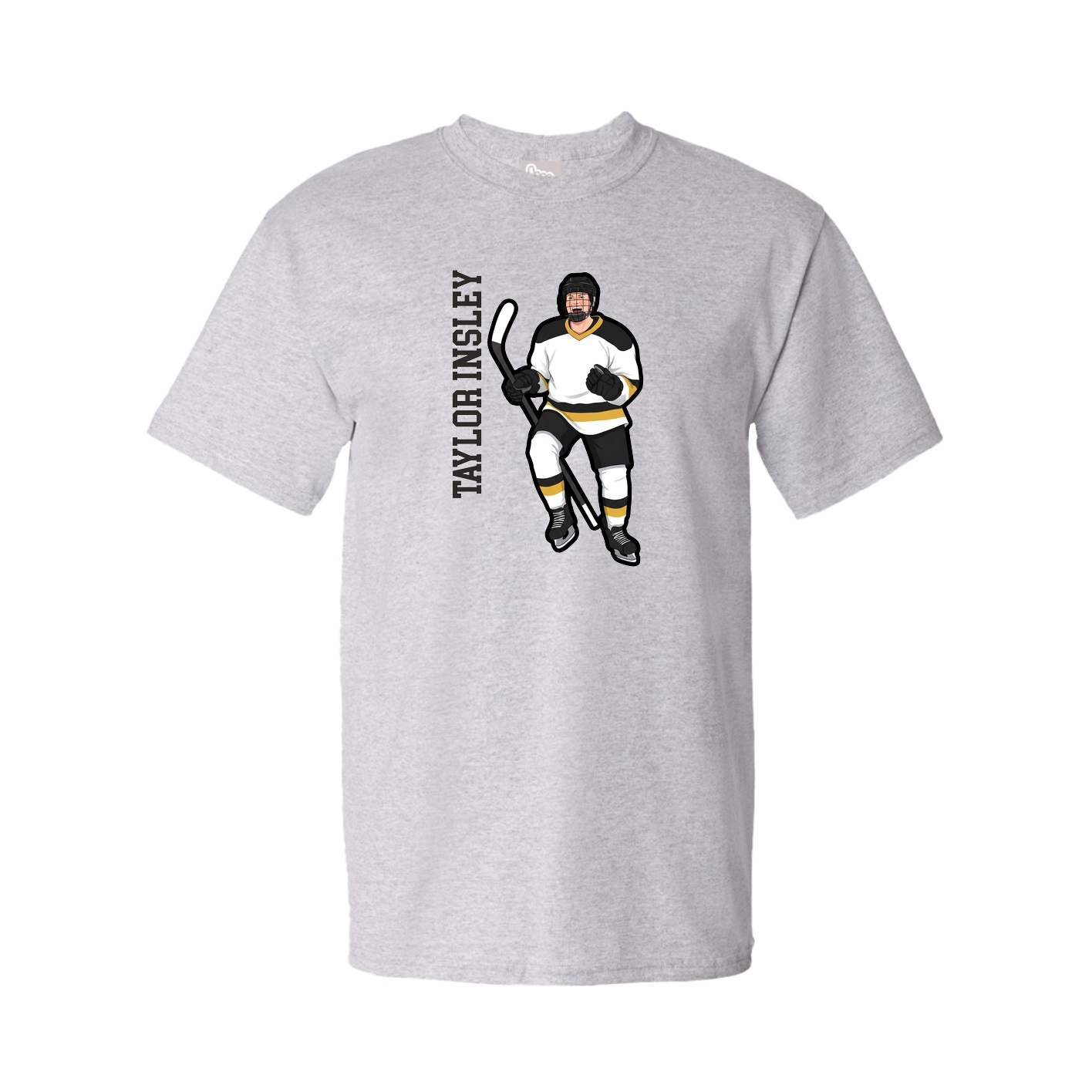 Tee — Name Vertical in Grey