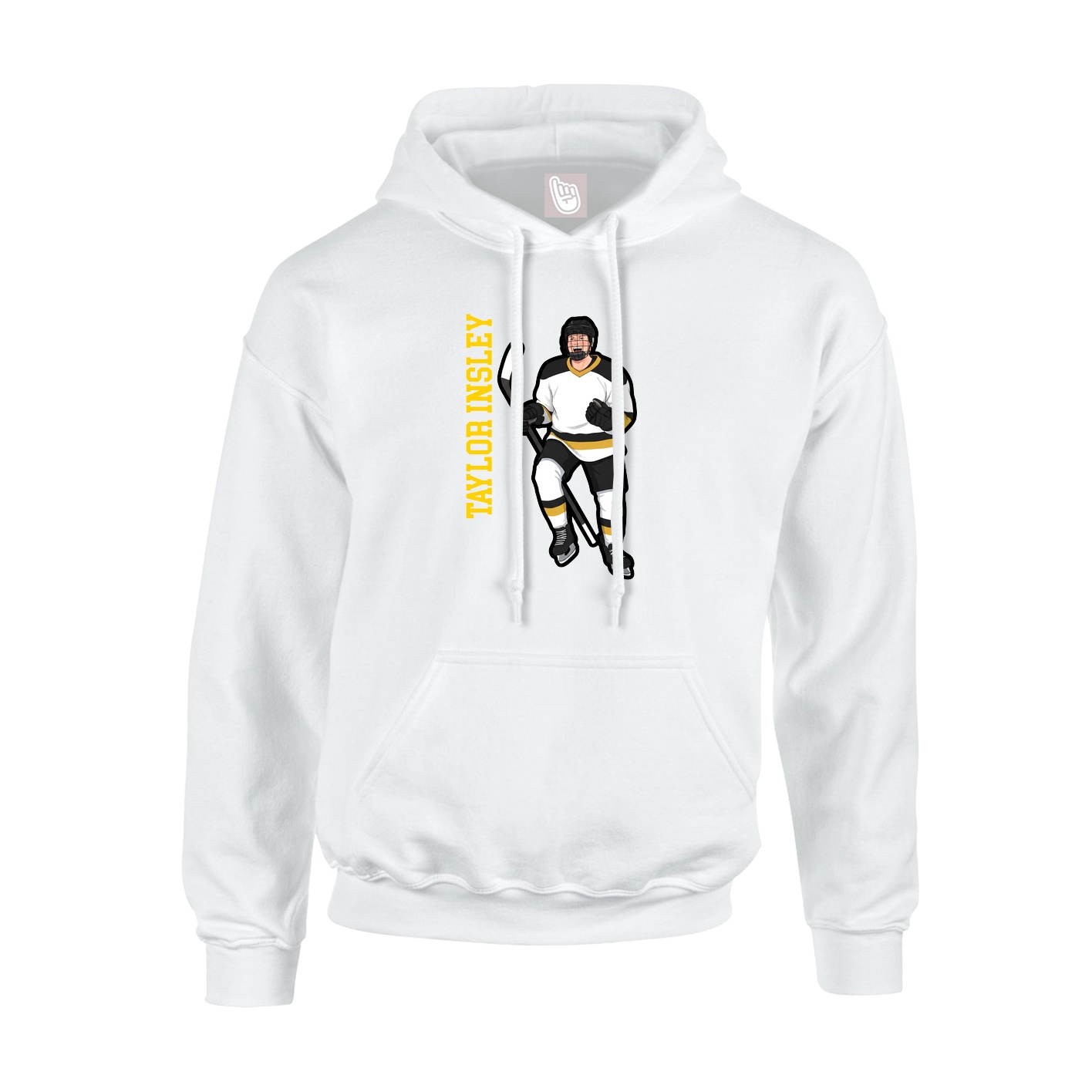 Hoodie — Name Vertical in White