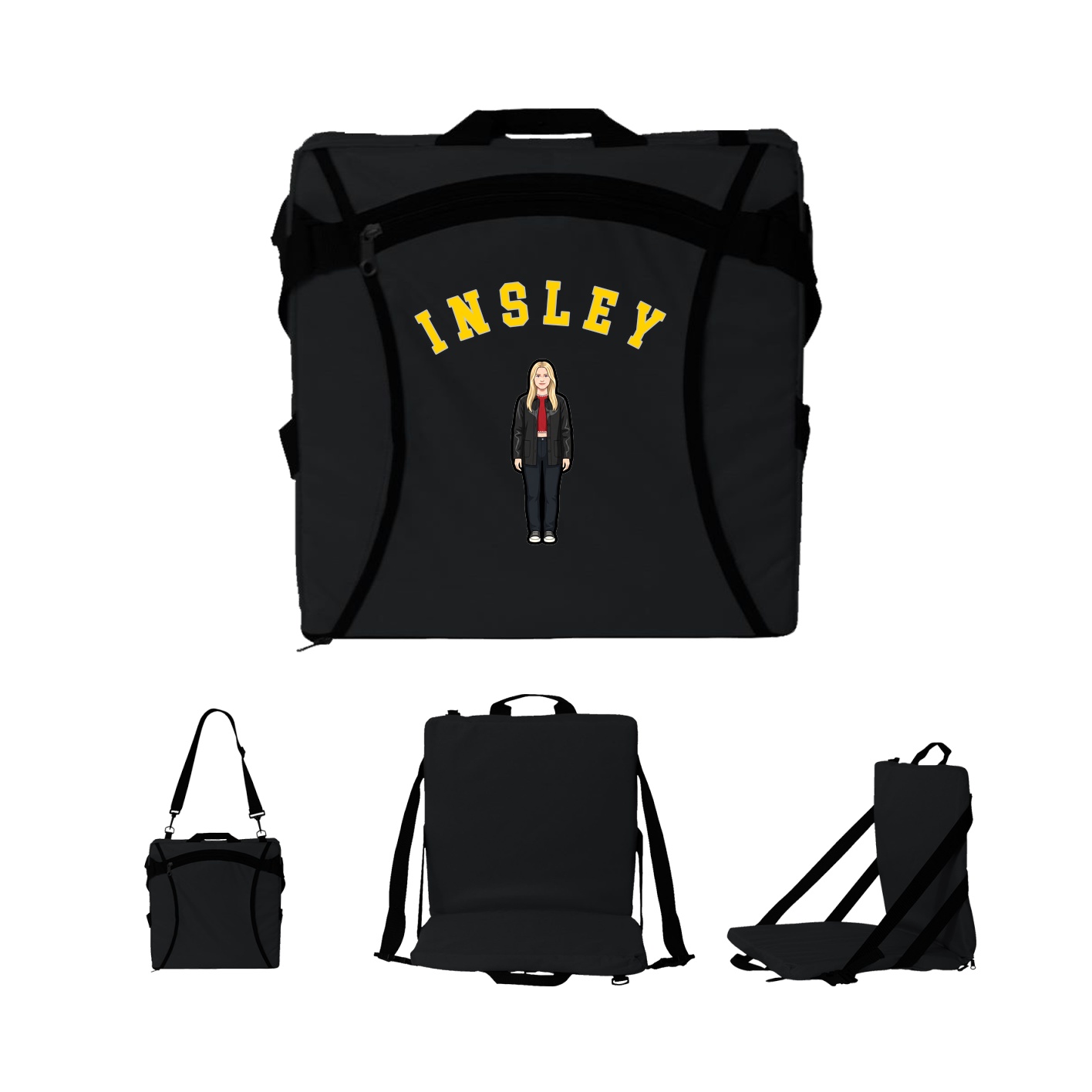 Folding Stadium Seat — Shirsey Arch in Black
