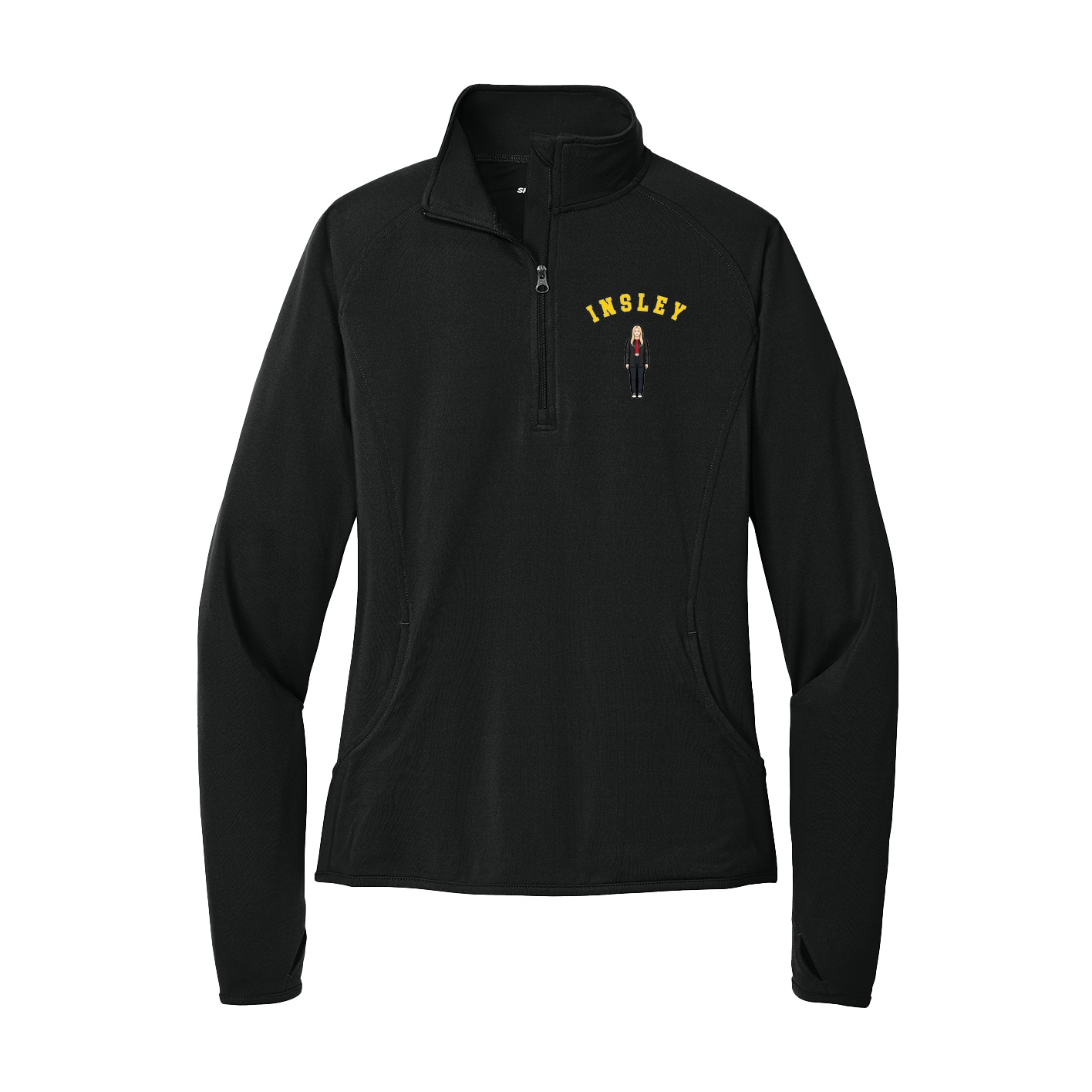 Women's Q-Zip Pullover — Shirsey Arch in Black
