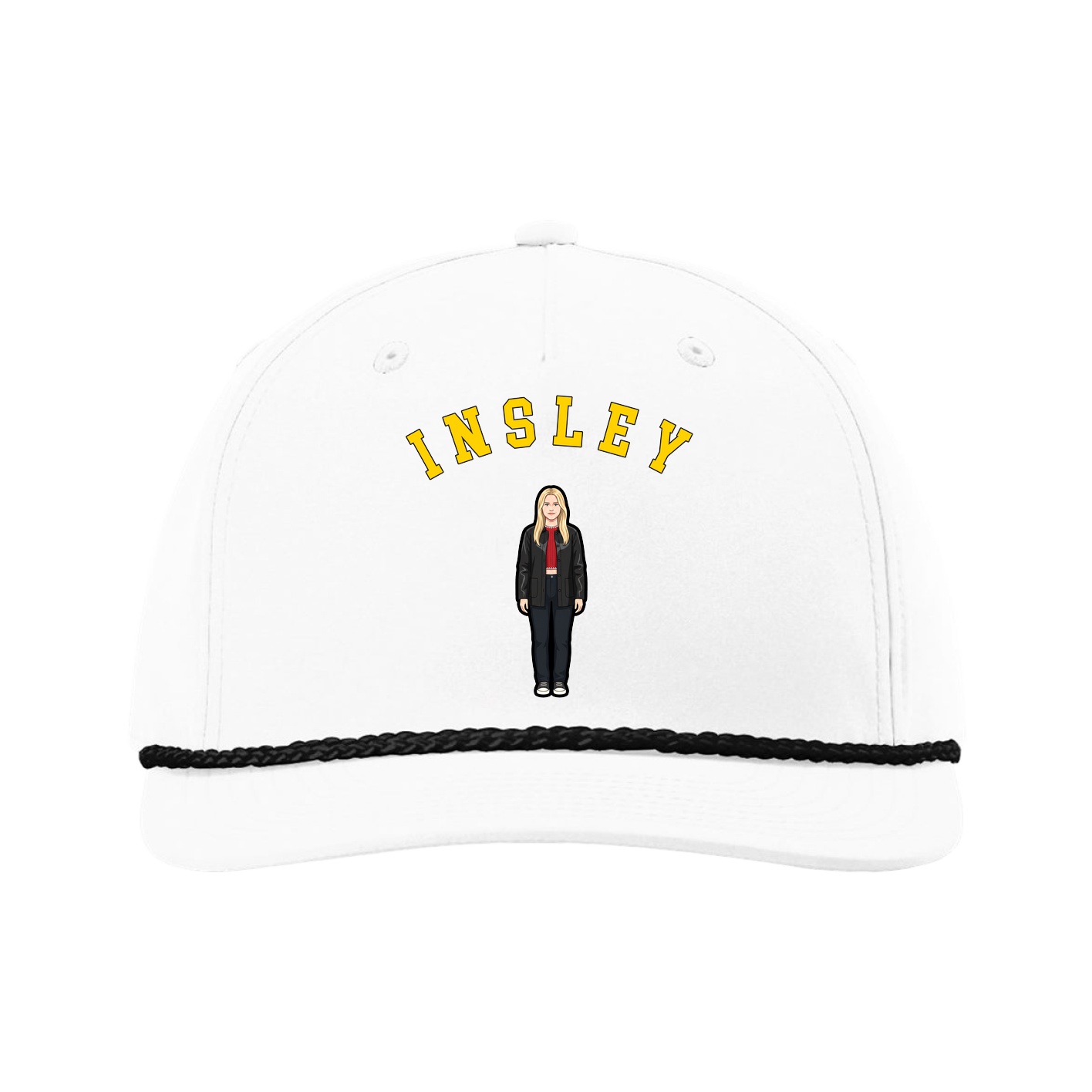 Five-Panel Classic Rope Cap — Shirsey Arch in White