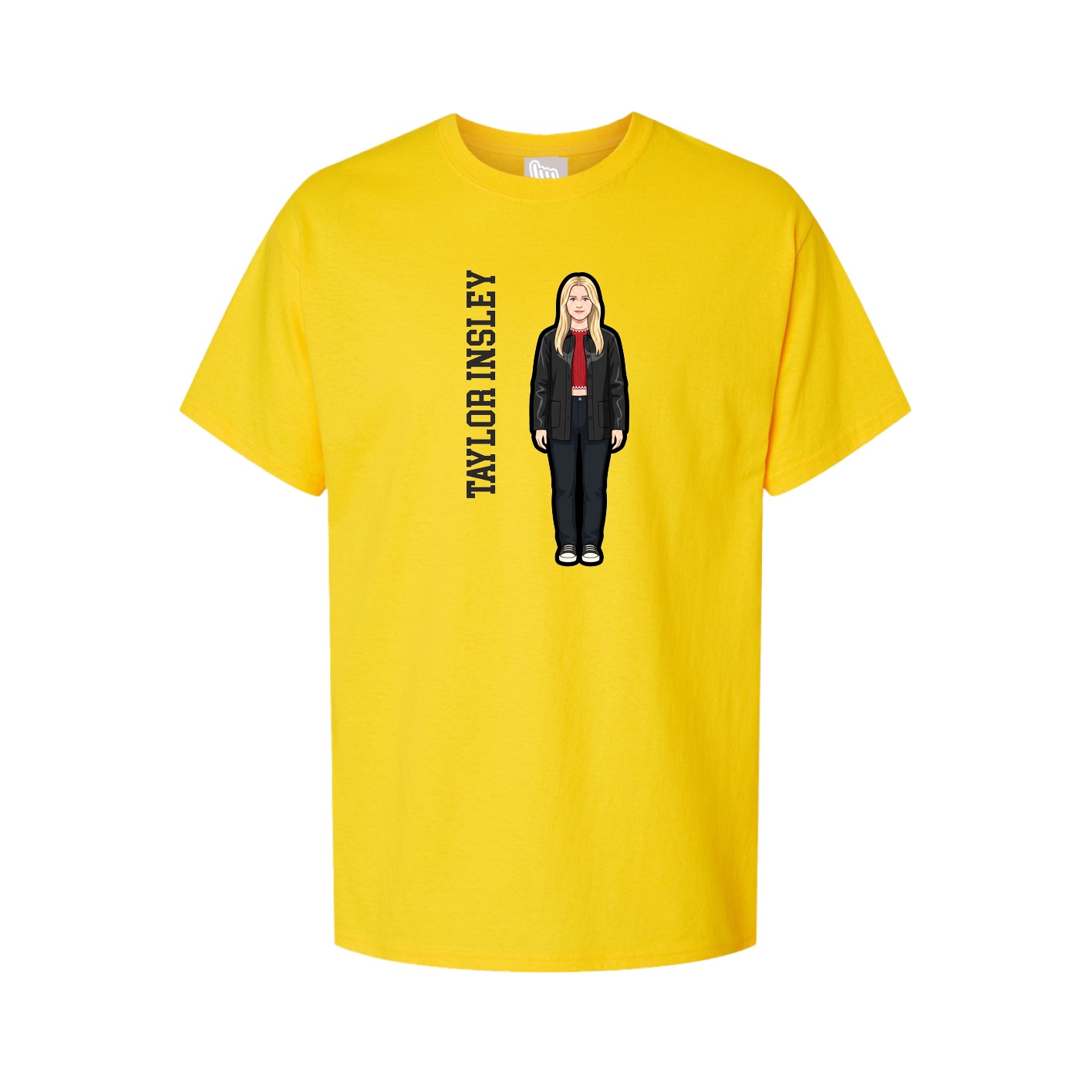 Youth Tee — Name Vertical in Gold