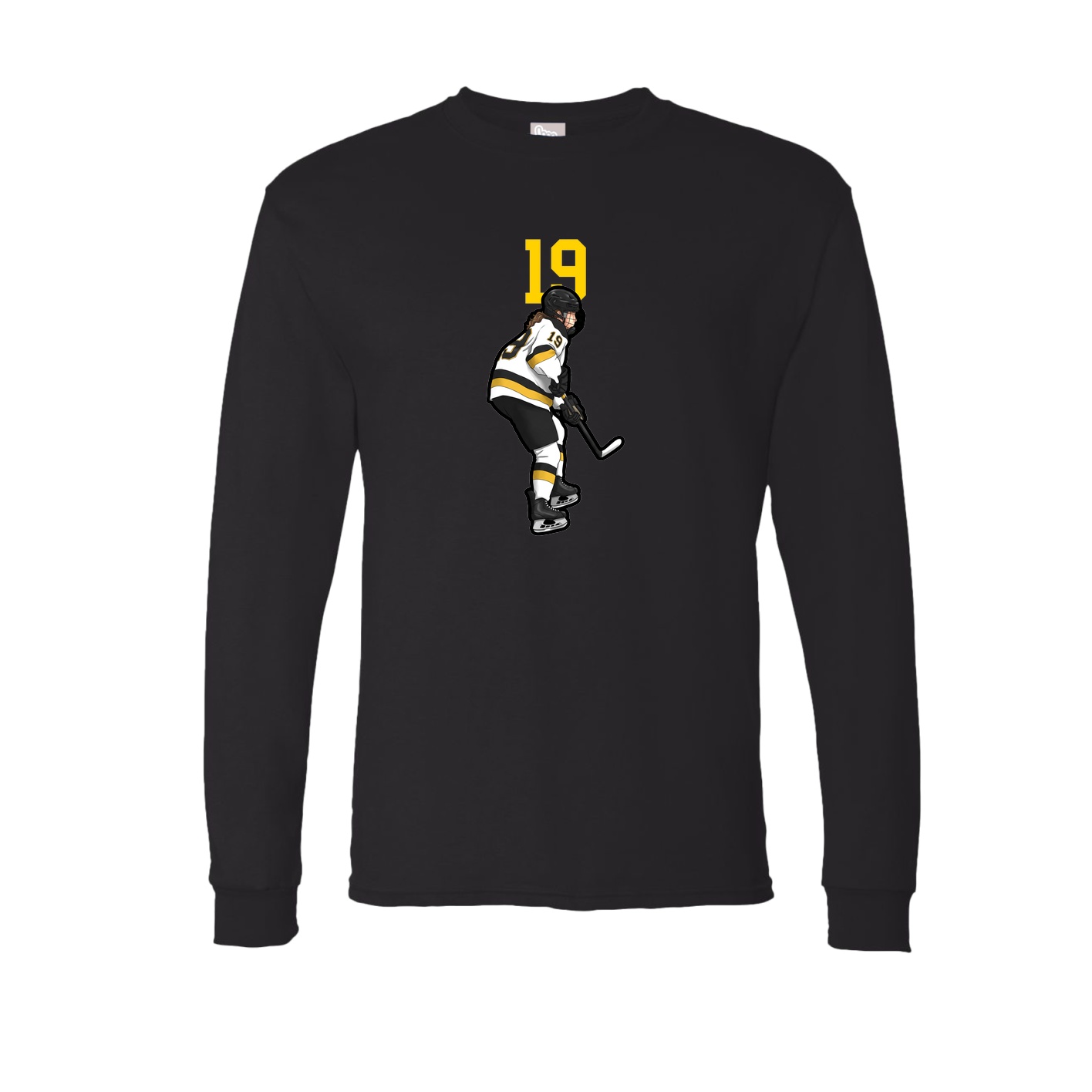 Long Sleeve Tee — Number Top in Black