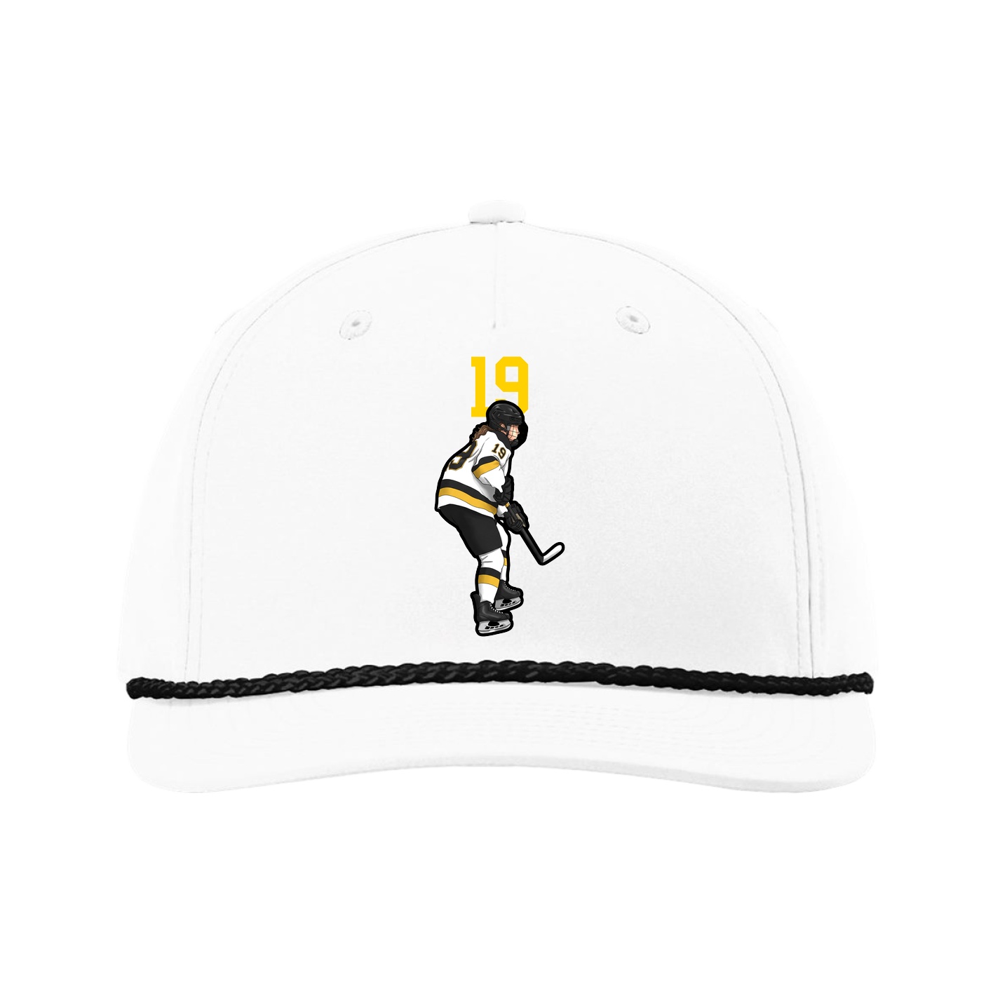 Five-Panel Classic Rope Cap — Number Top in White