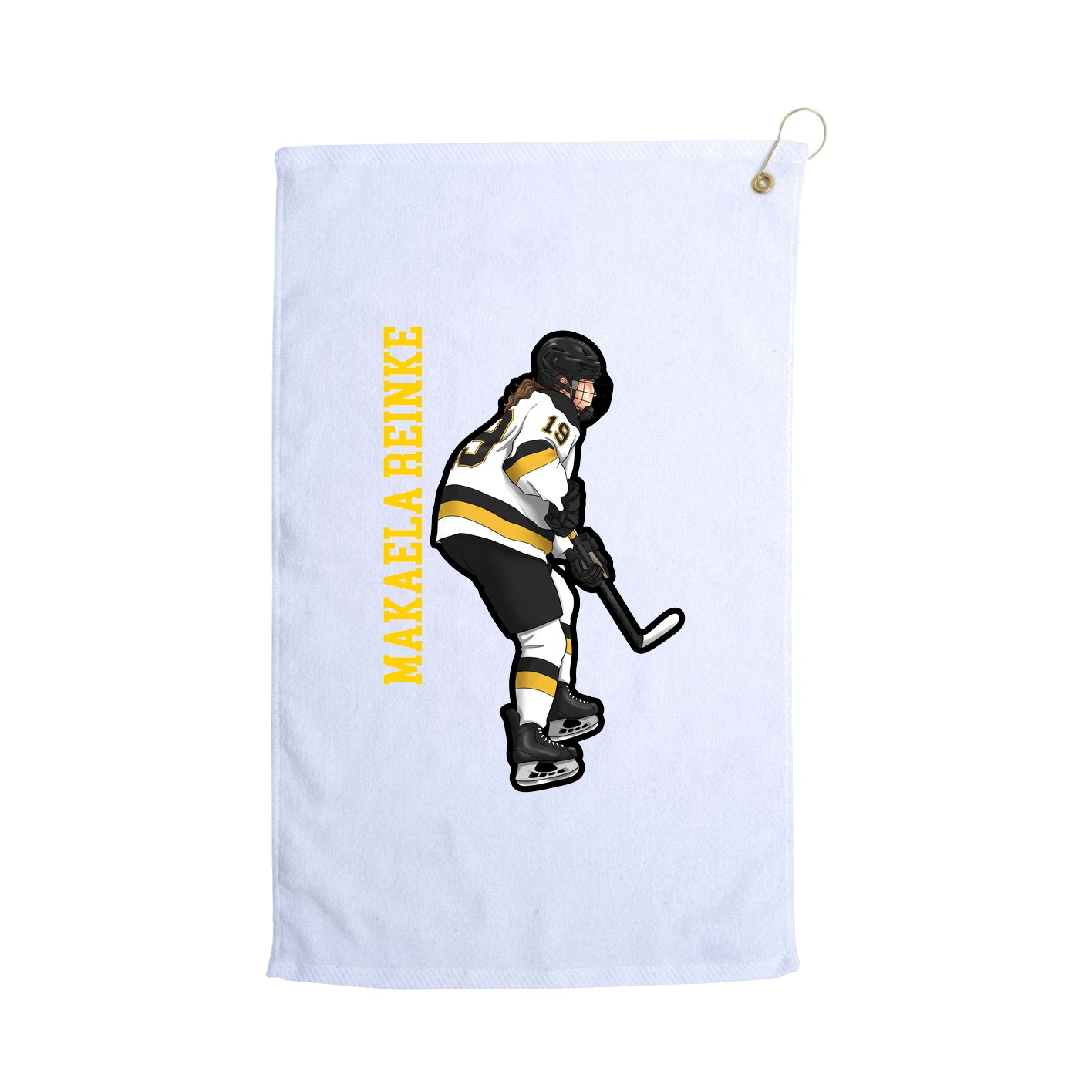 Golf Towel — Name Vertical in White