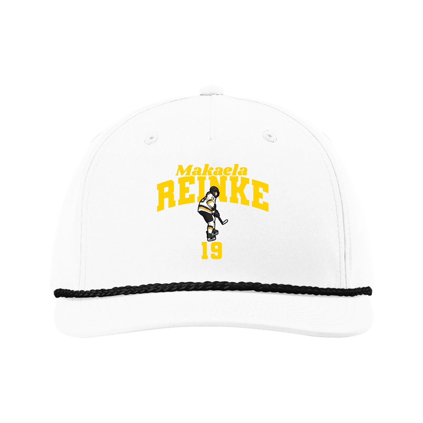 Five-Panel Classic Rope Cap — Signature Arch in White