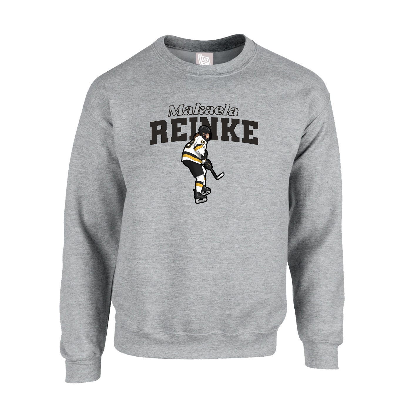 Fleece Crew — Name Arch in Grey