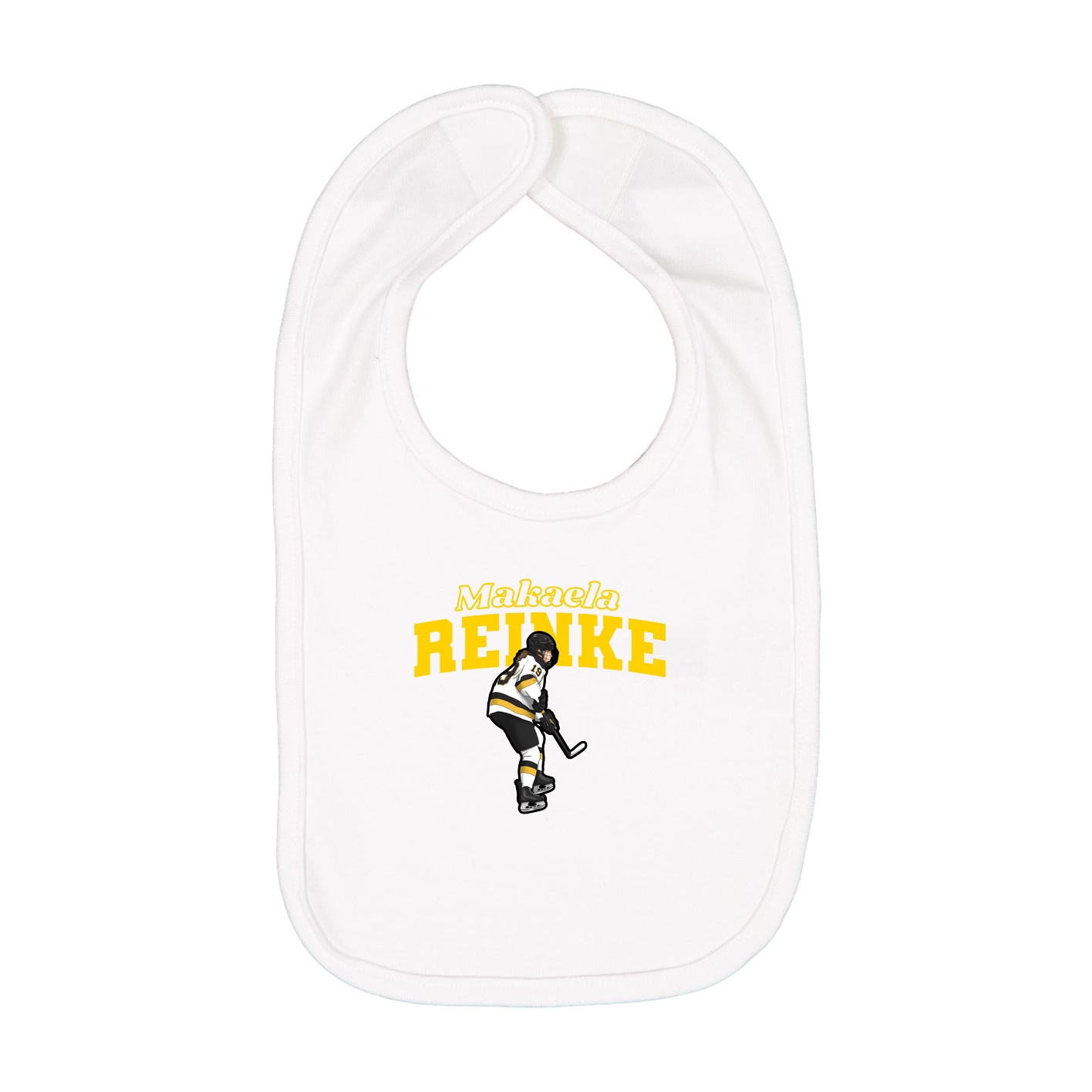 Infant Bib — Name Arch in White