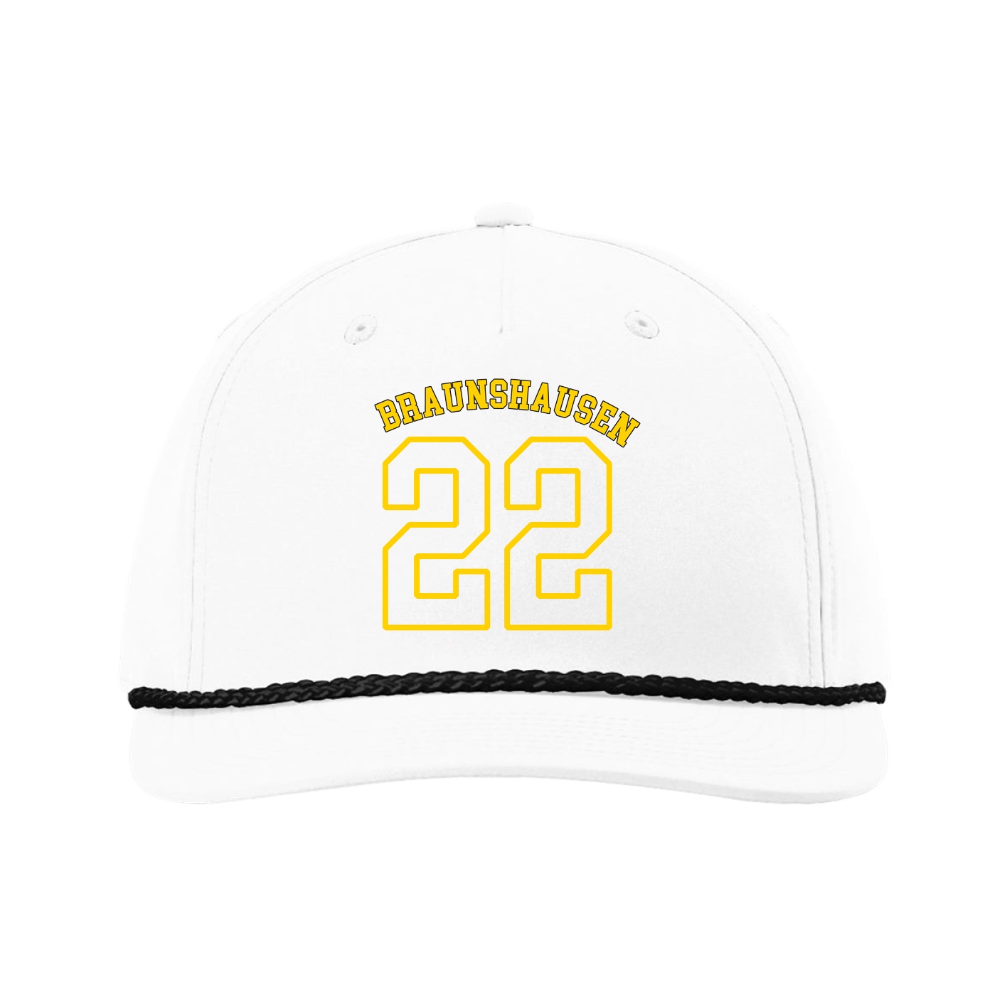 Five-Panel Classic Rope Cap — Shirsey Arch in White