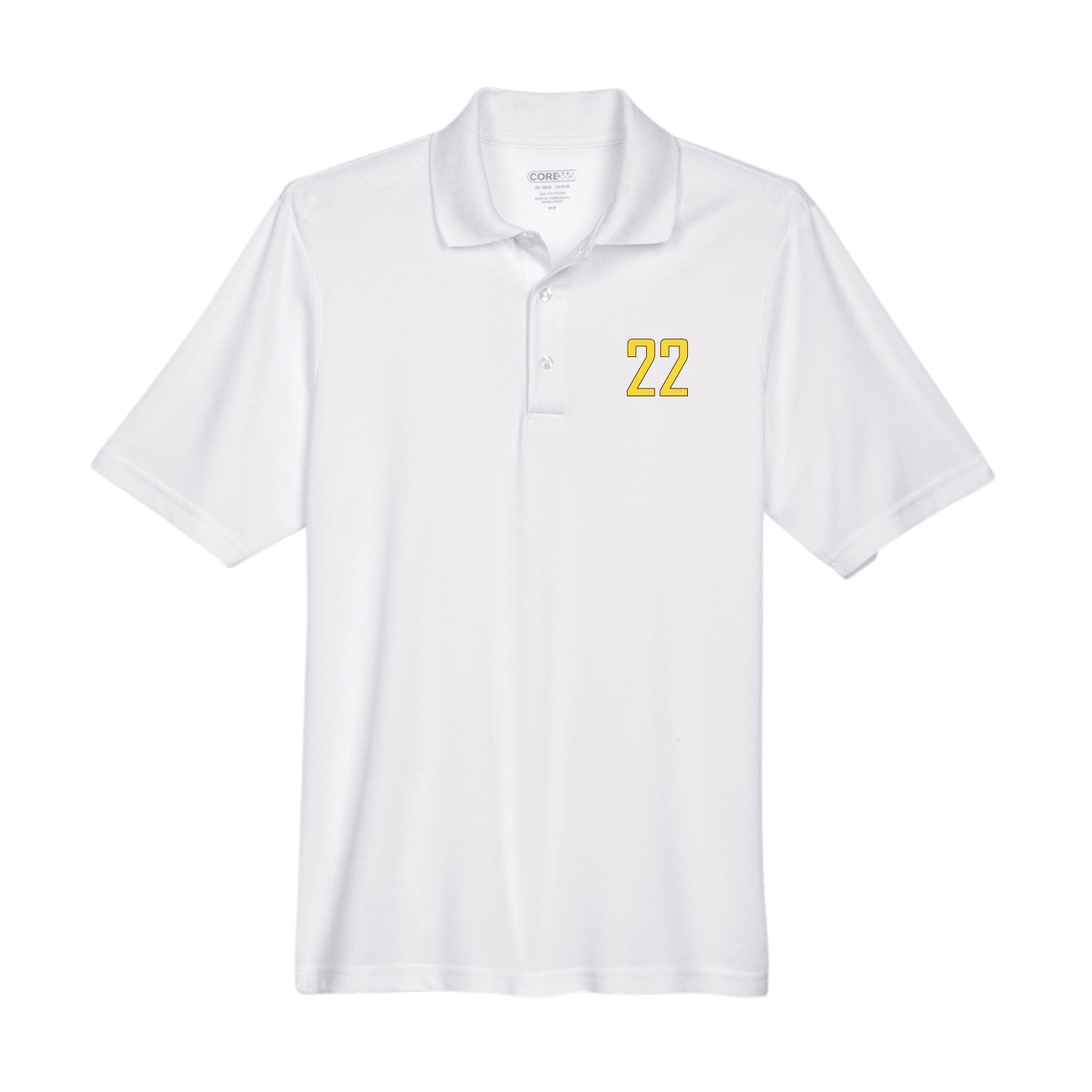 Performance Polo — Front Shirsy in White