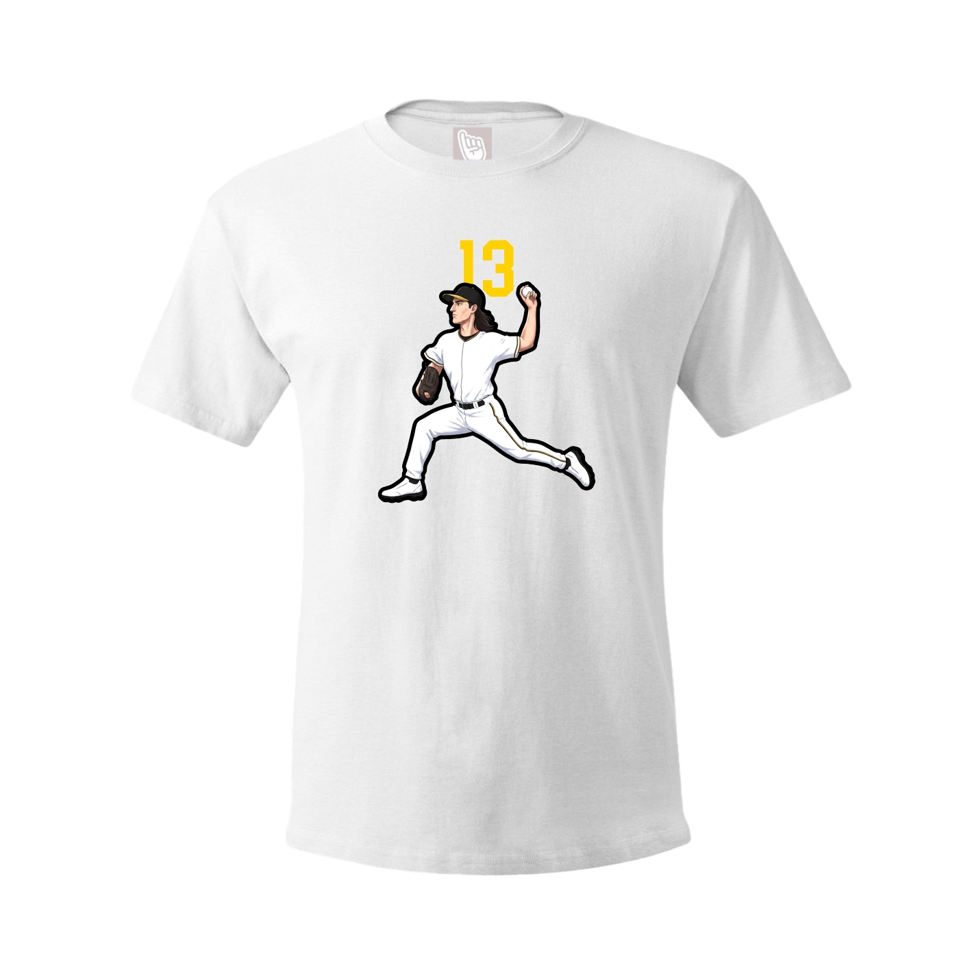Youth Tee — Number Top in White