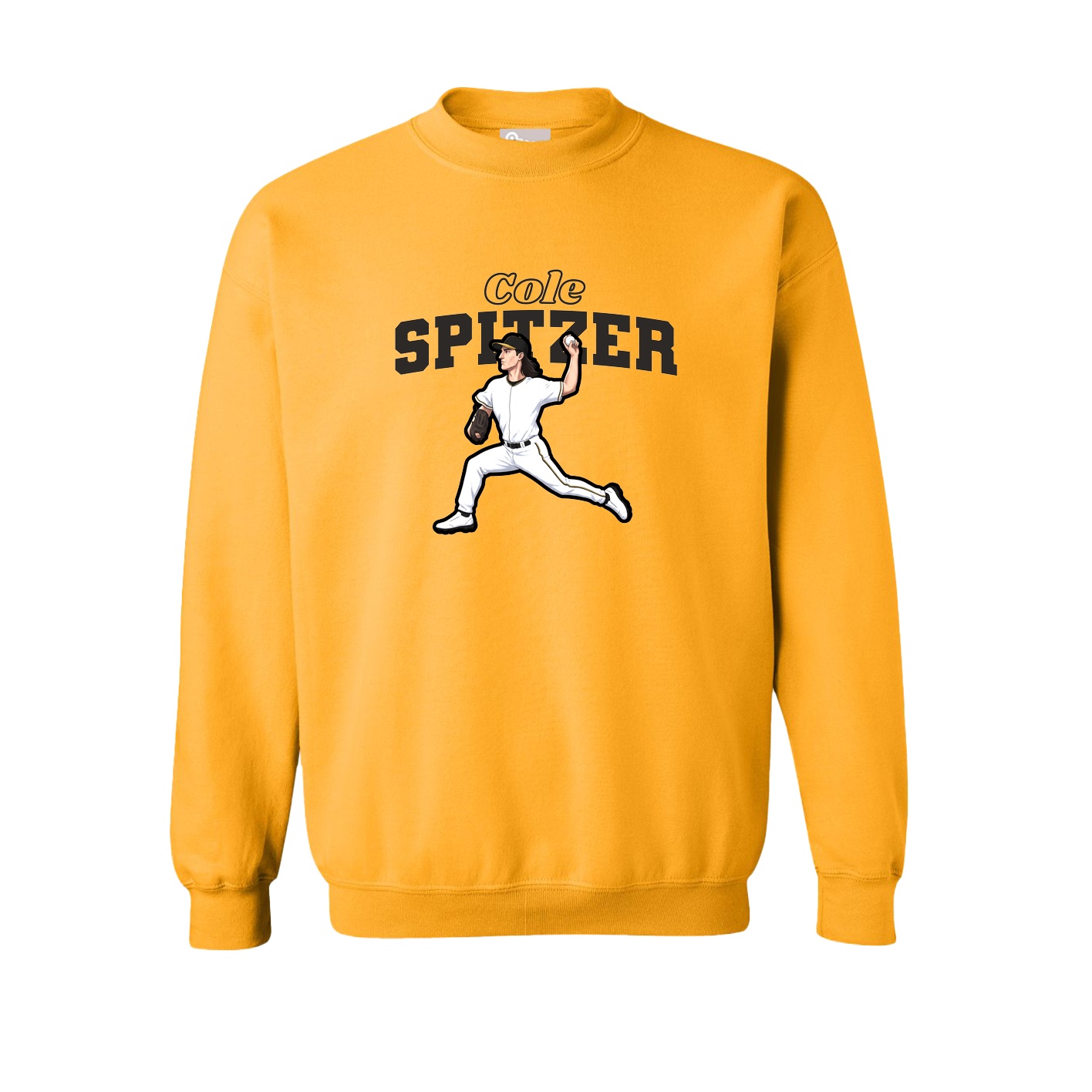 Fleece Crew — Name Arch in Gold