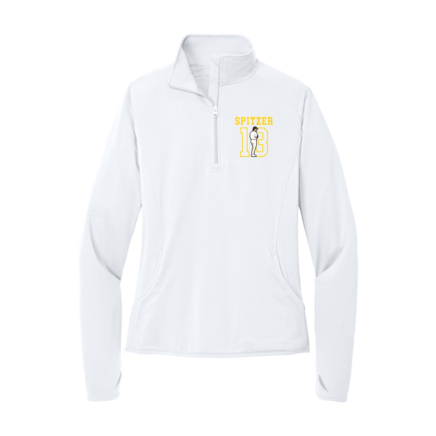 Women's Q-Zip Pullover — Shirsey in White
