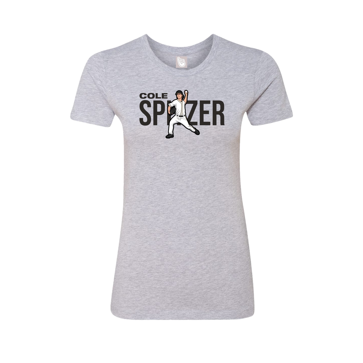 Fitted Women's Tee — Player Name in Grey