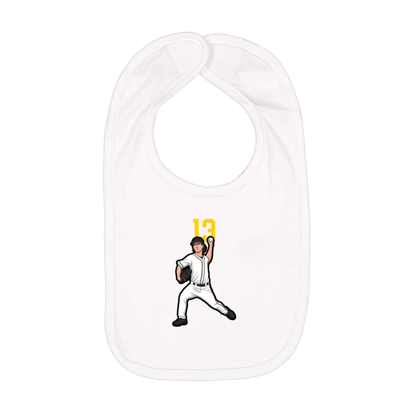 Infant Bib — Number Top in White