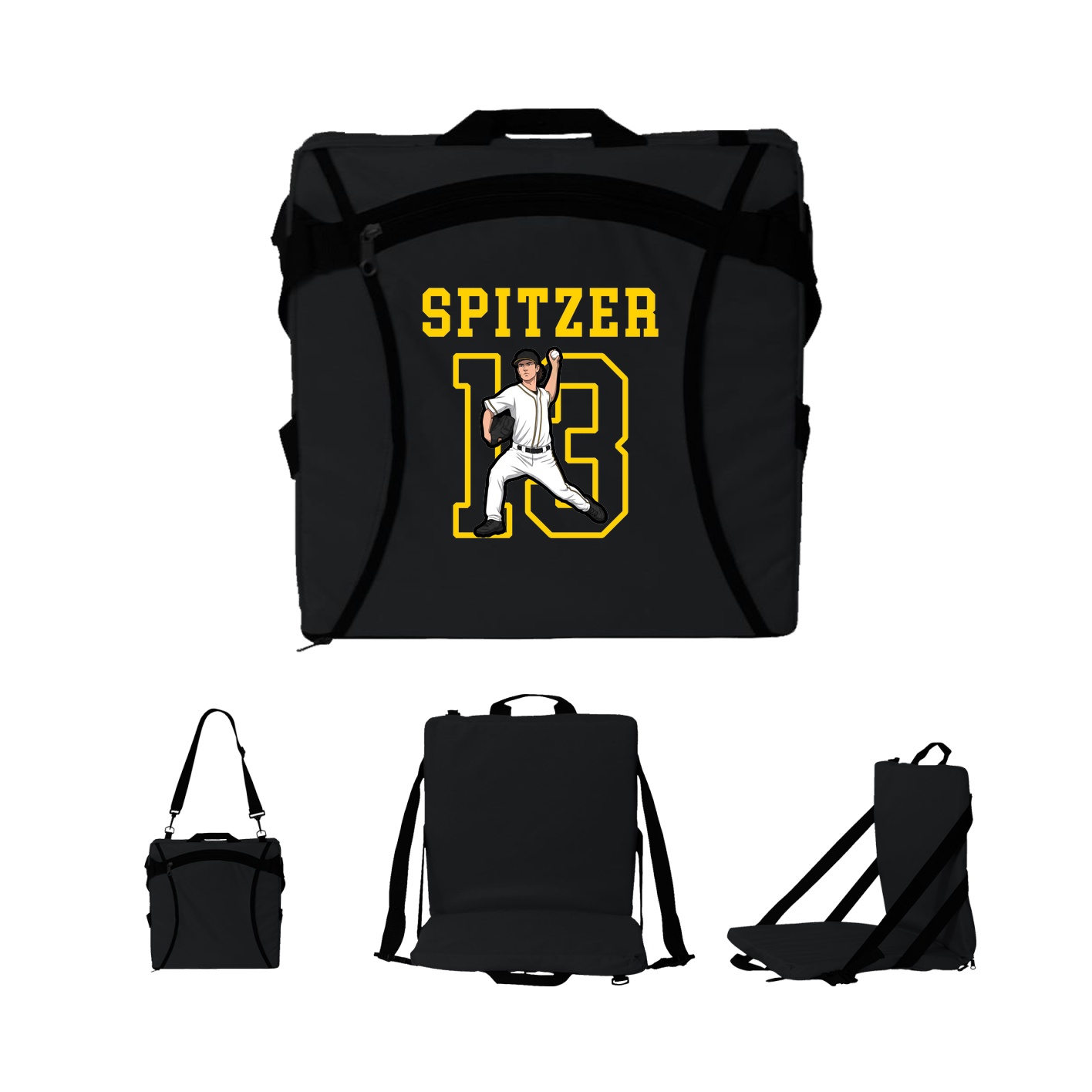 Folding Stadium Seat — Shirsey in Black