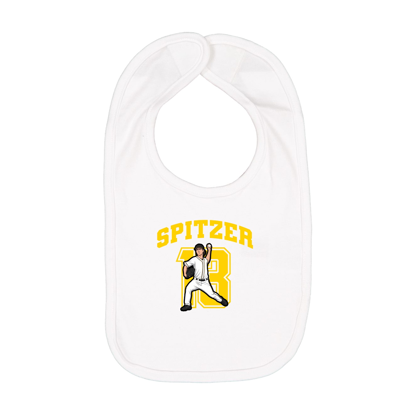 Infant Bib — Number in White