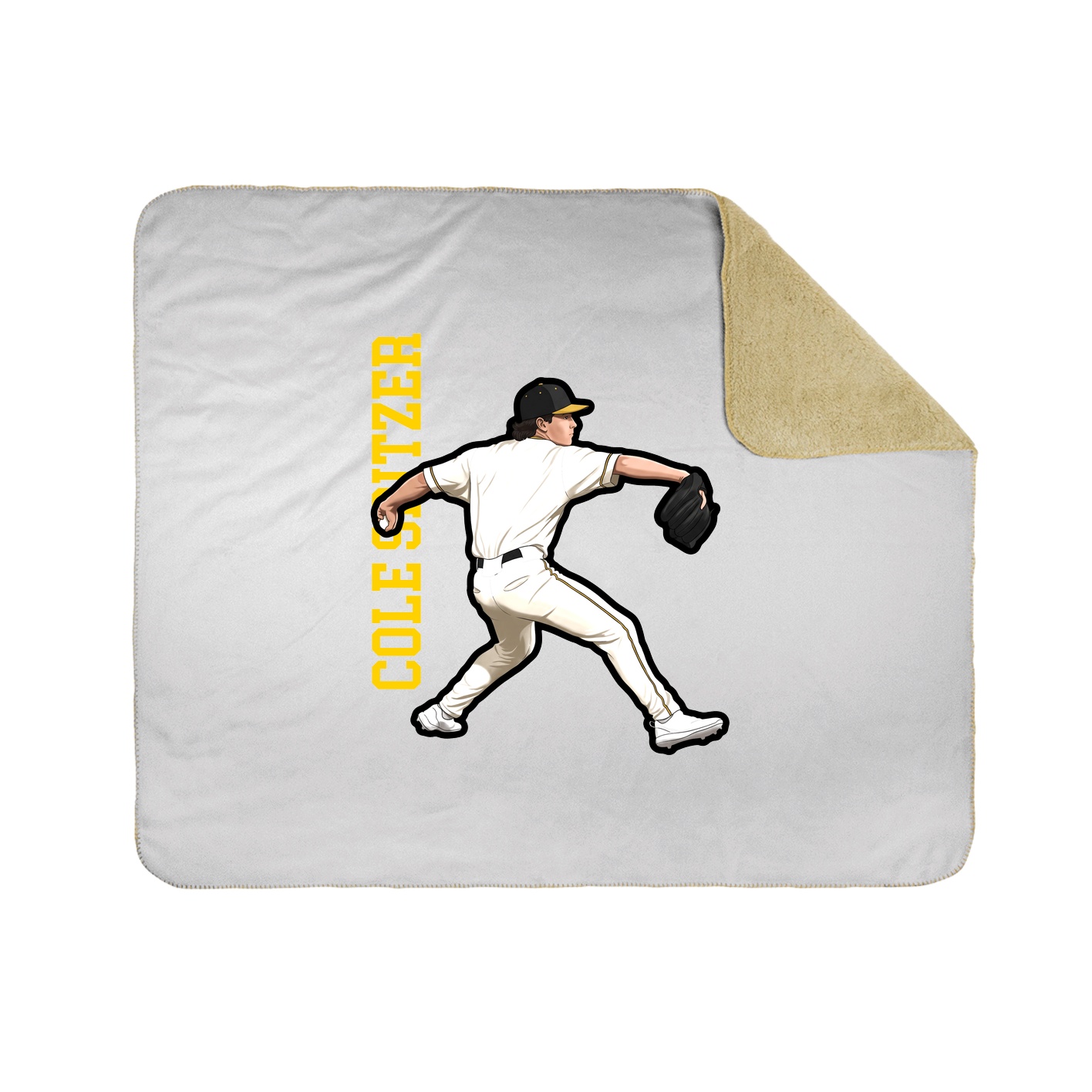 Throw Blanket — Name Vertical in White