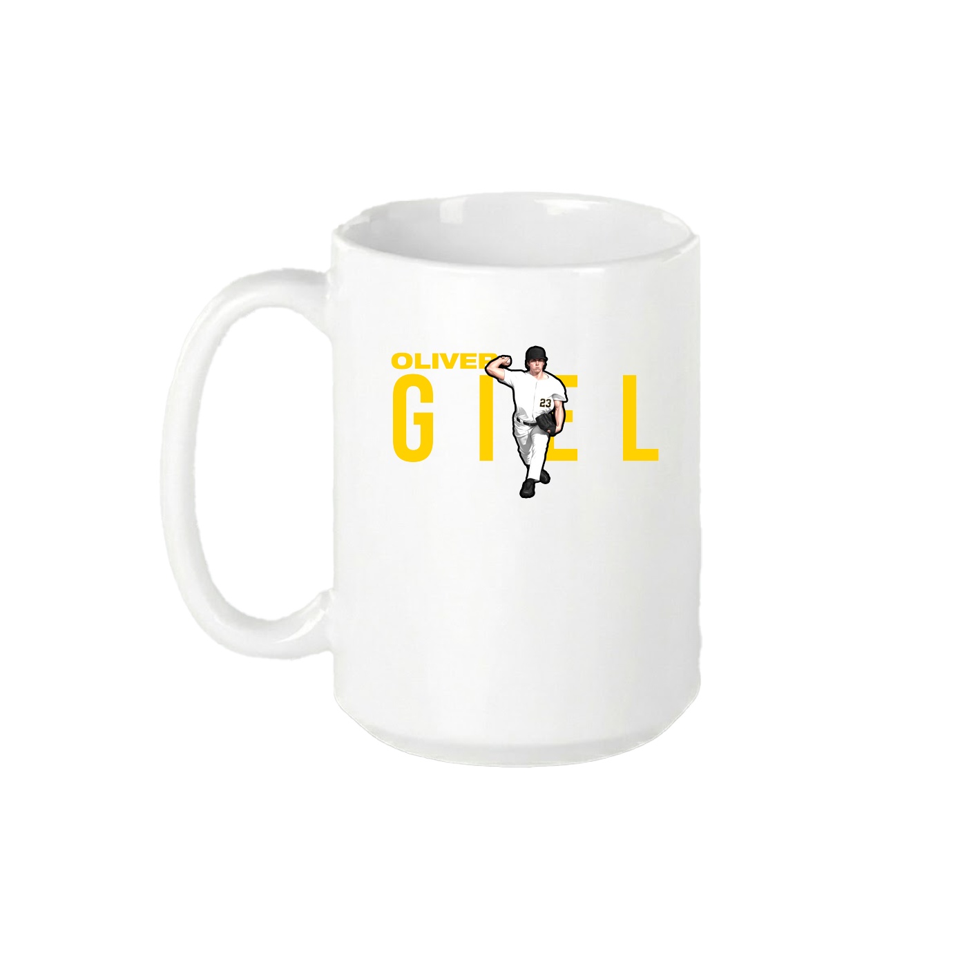 15oz Coffee Mug — Player Name in White