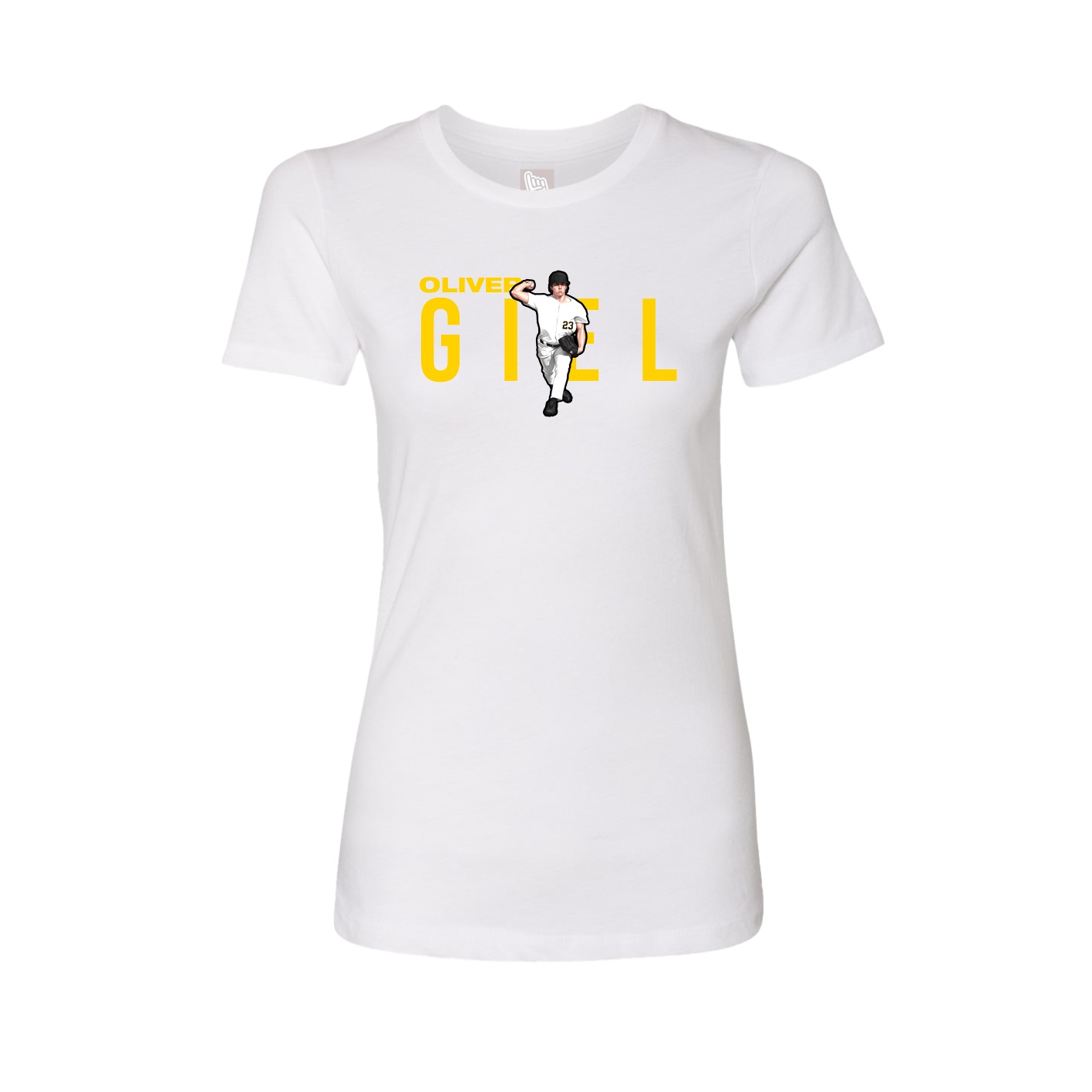 Fitted Women's Tee — Player Name in White