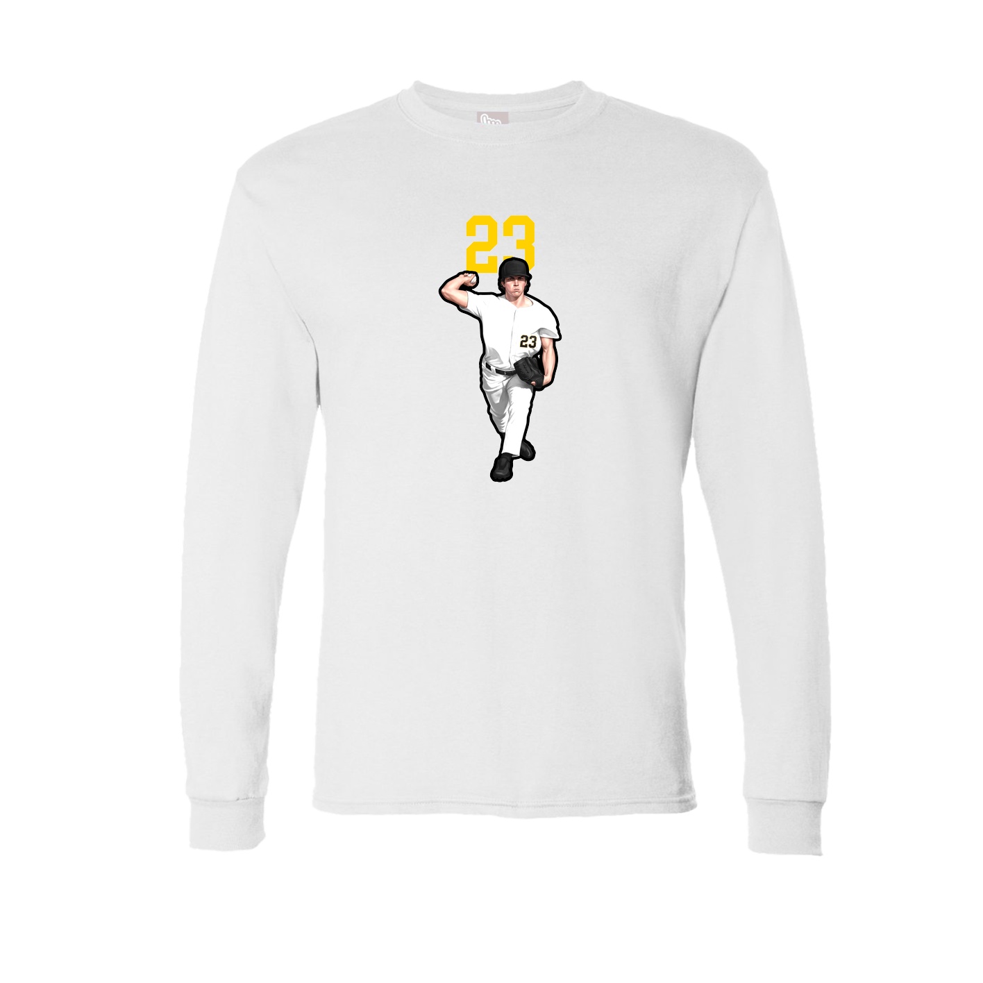 Long Sleeve Tee — Number Top in White