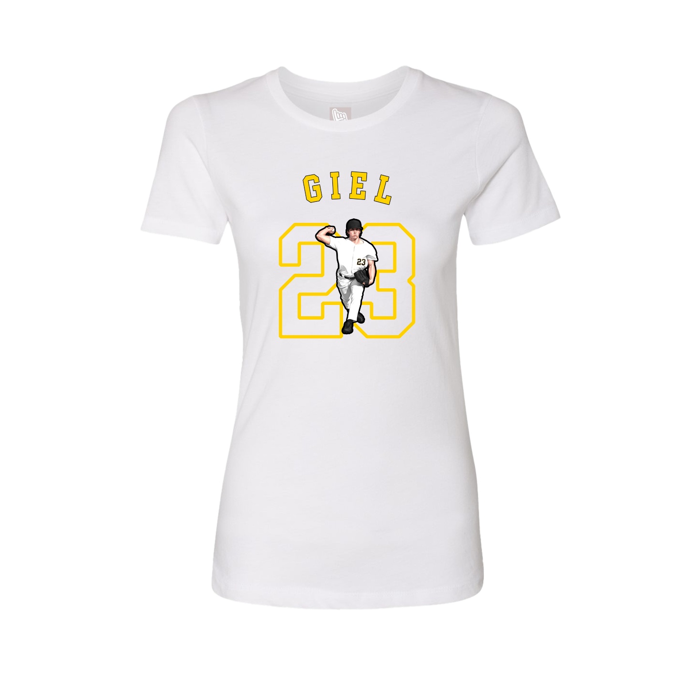 Fitted Women's Tee — Shirsey Arch in White